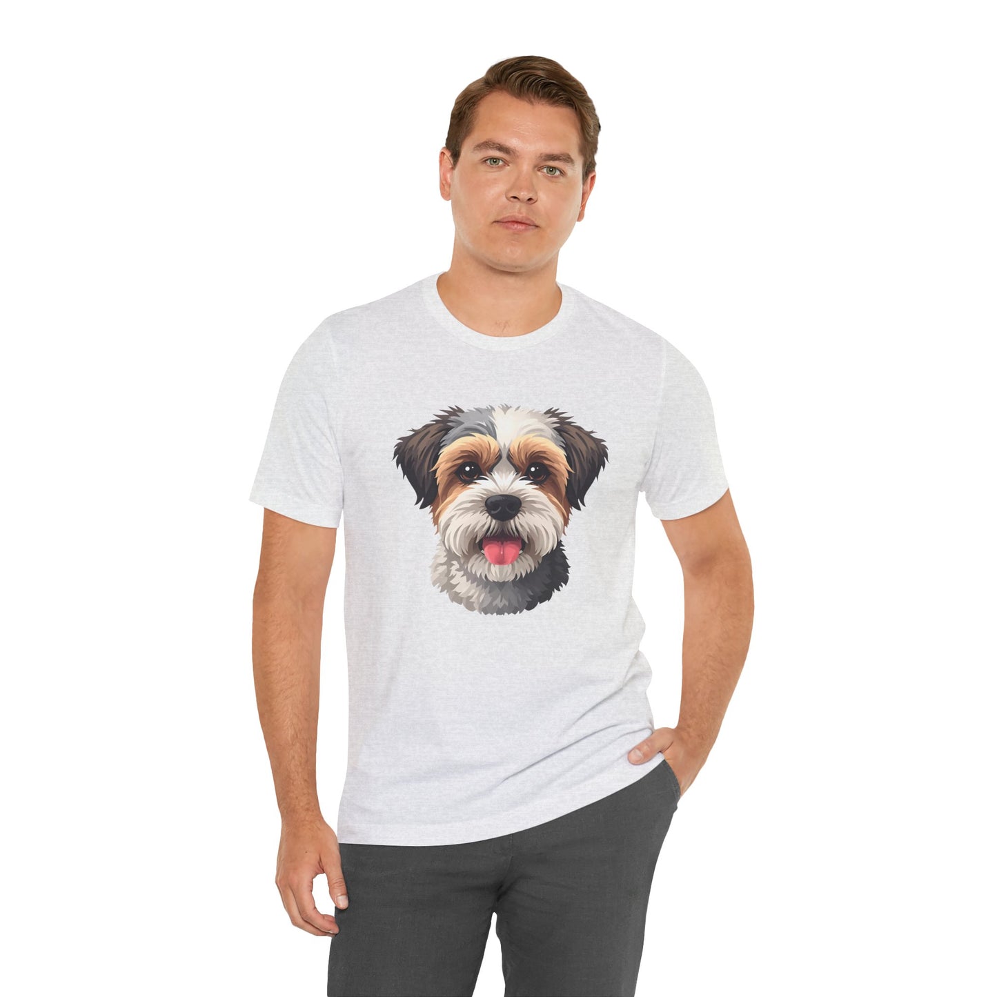 Unisex Dog Lover T-Shirt Featuring a 3D Design of Cute Fluffy Bichon Frise Mix | Gift for Dog Owners