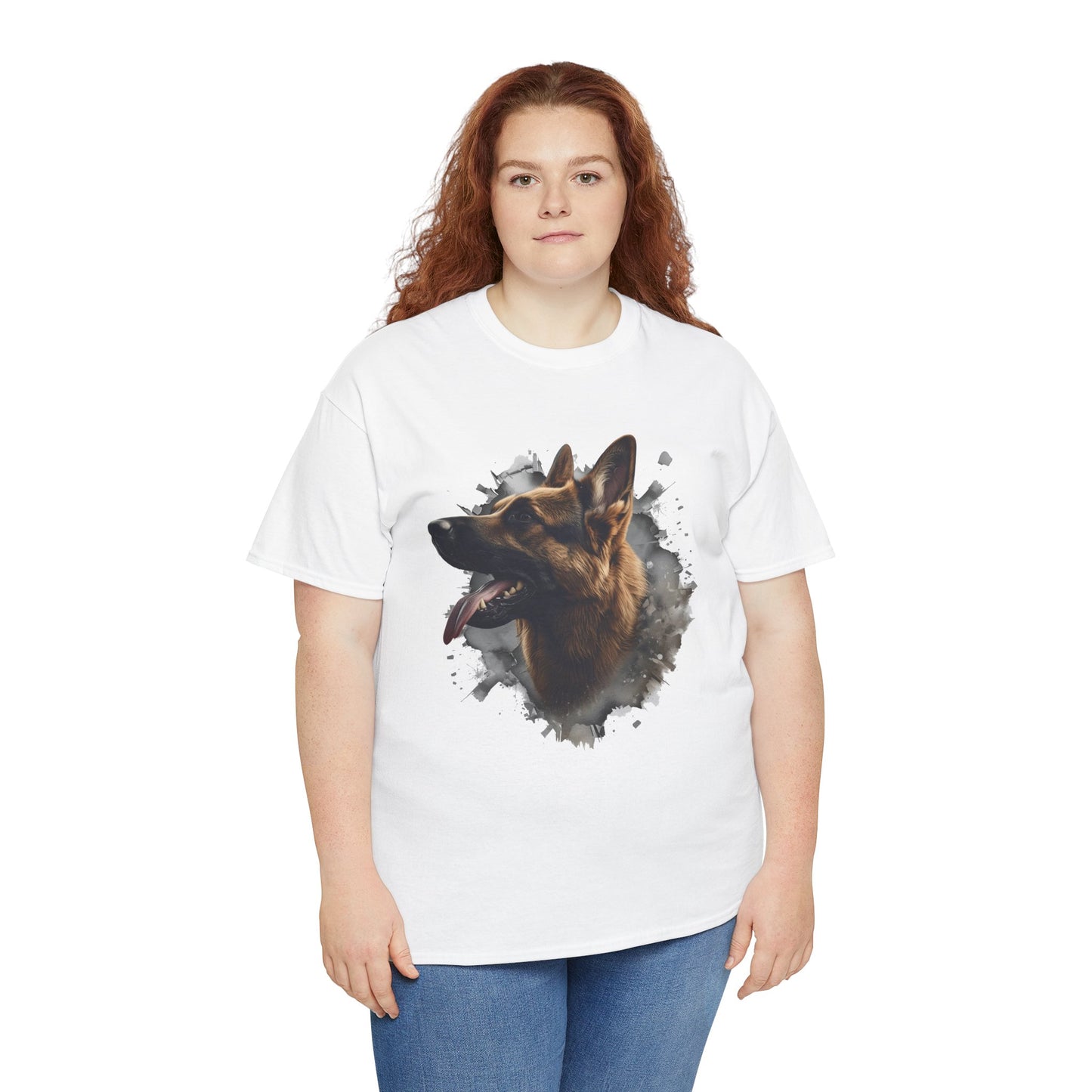 German Shepherd Lover Tee With 3D Design, Unisex Cotton Shirt, Dog T-Shirt, Pet Lovers Gift, Animal Enthusiast Apparel