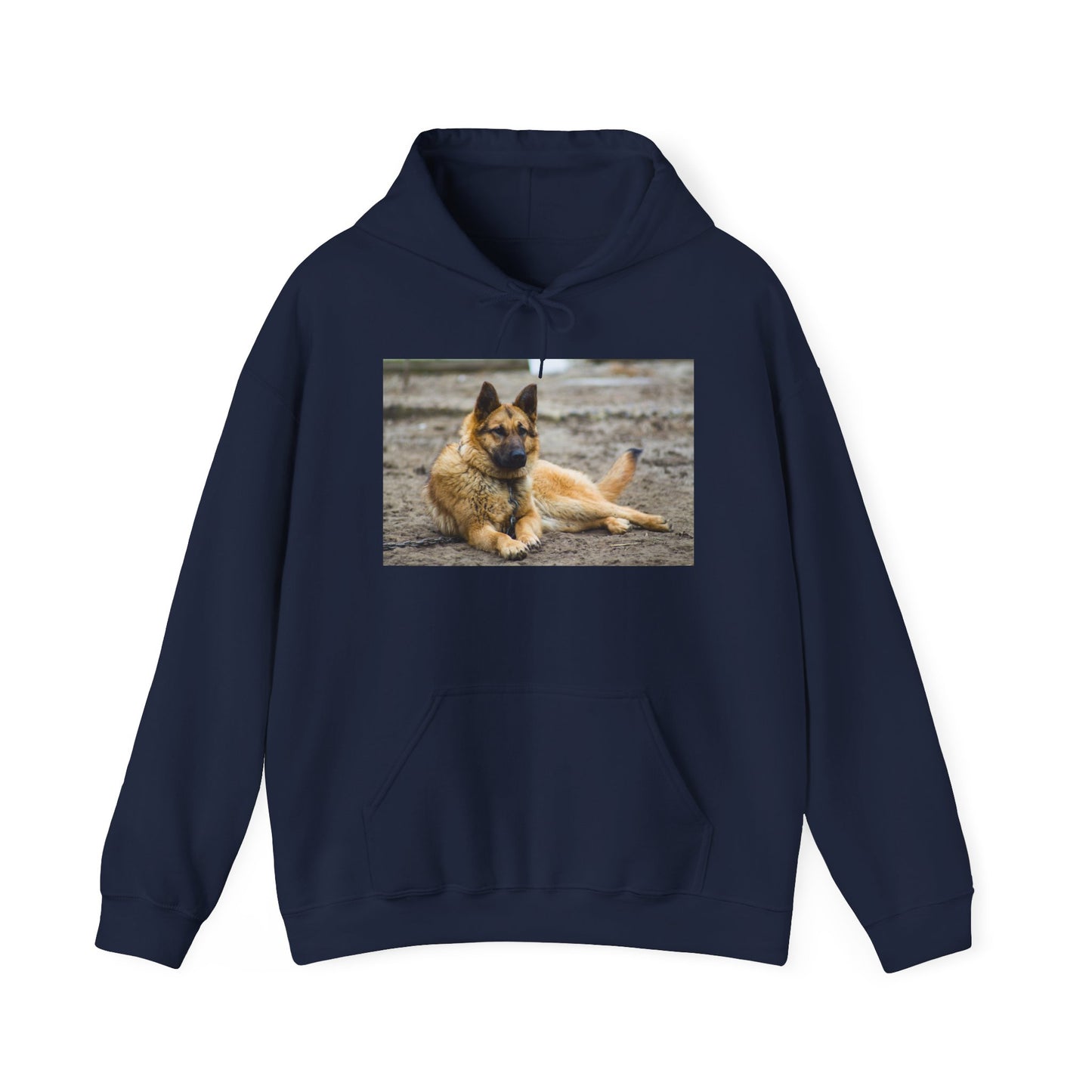 Unisex Hoodie With a Beautiful Tan German Shepherd Lying on the Ground