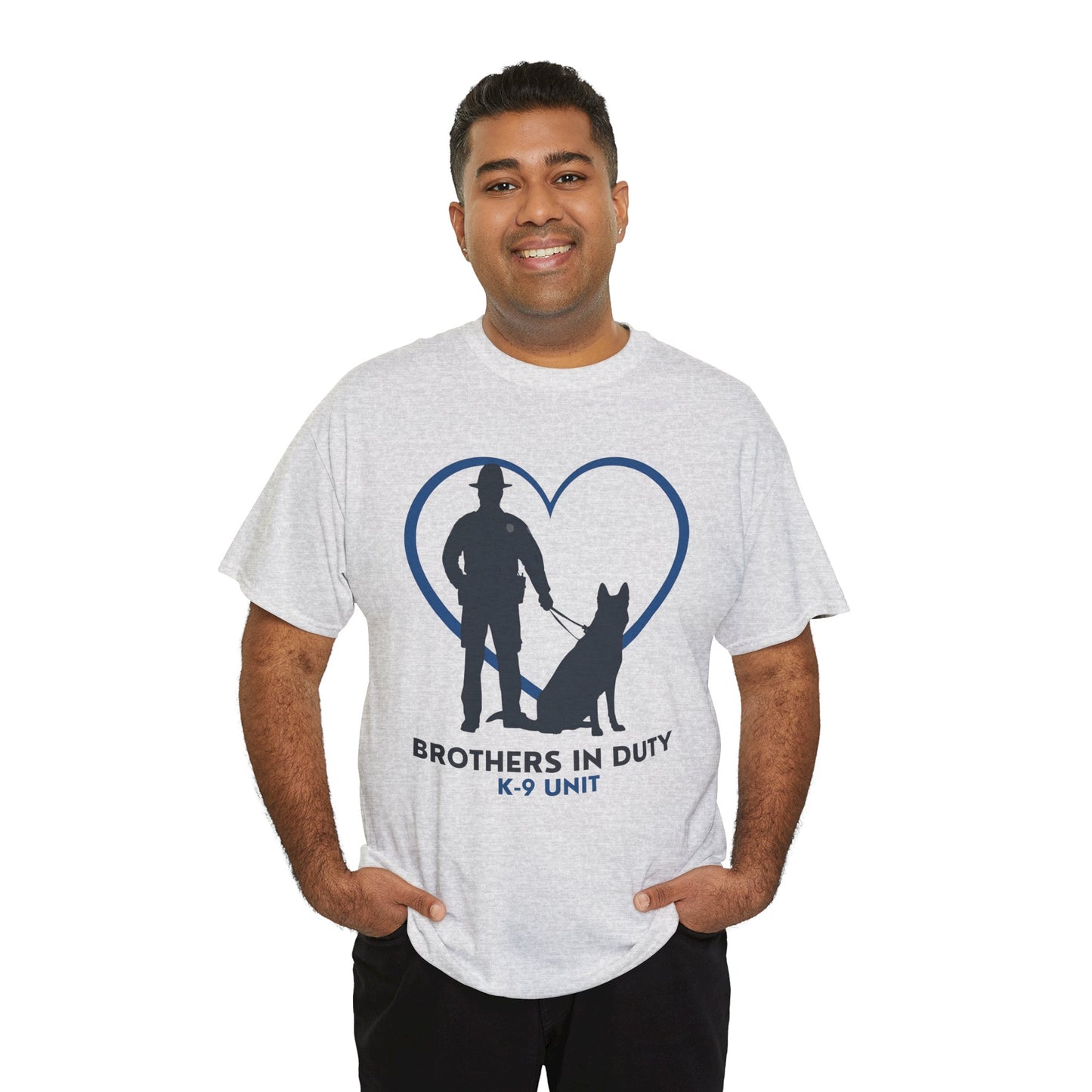 Heartfelt K-9 Unit Tee - Brothers In Duty | Police Officer Gift, Dog Lover Shirt, Law Enforcement Apparel