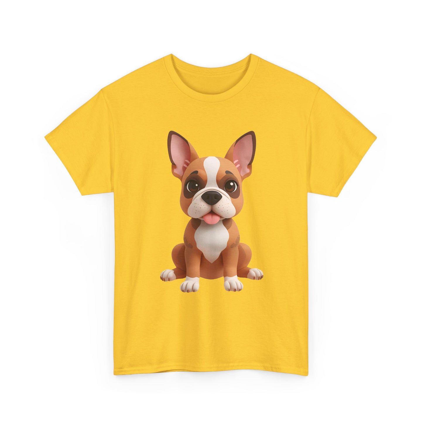 Cute 3D French Bulldog T-Shirt Unisex Heavy Cotton Tee, Dog Lover Gift