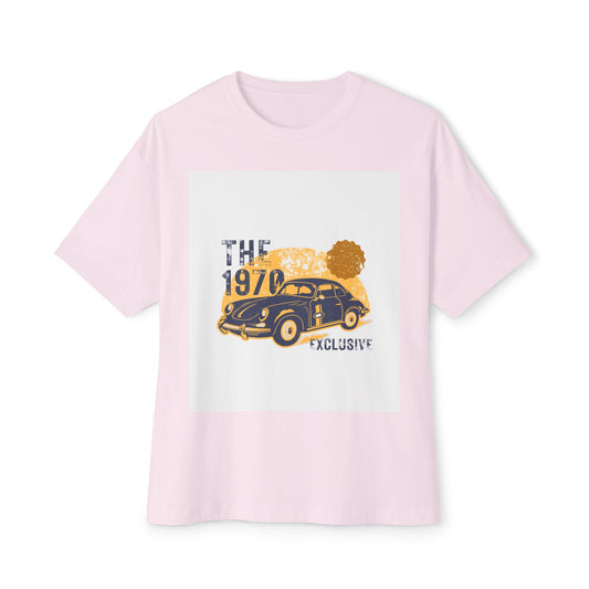 Retro Car Oversized Tee - Unisex Vintage Graphic T-Shirt for Casual Days, Gifts, Road Trips, Summer Vibes, Trendy Fashion