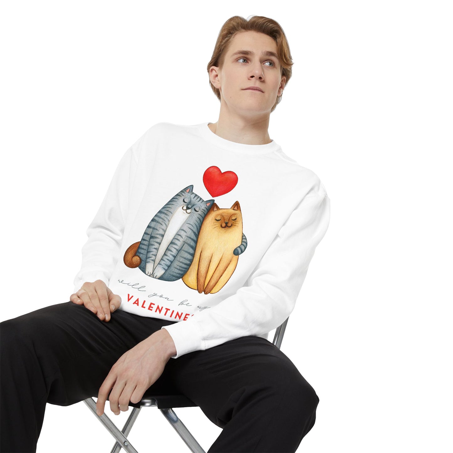 Love Cats Unisex Sweatshirt - Perfect for Valentine's Day