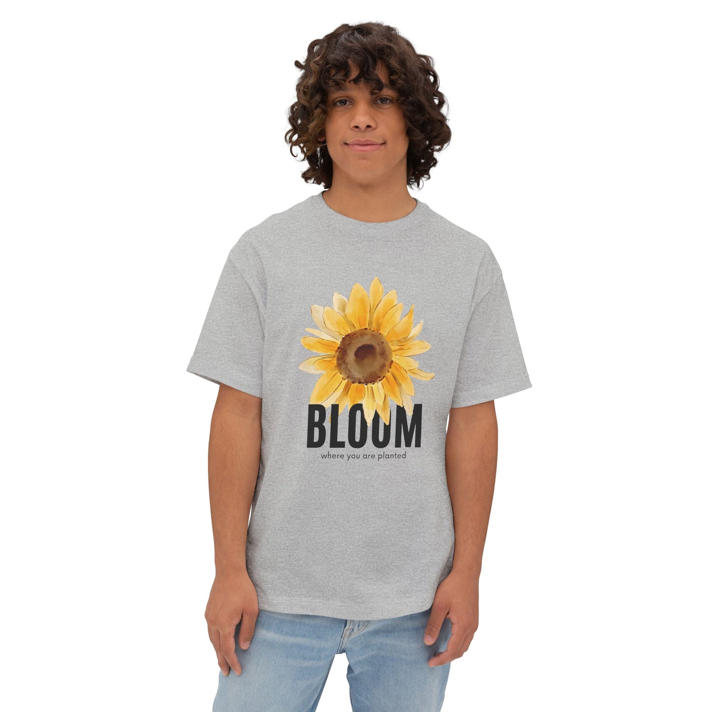 Sunflower Bloom Unisex Oversized Tee, Casual Summer Shirt, Gift for Flower Lovers, Festival Fashion, Relaxed Fit Tee