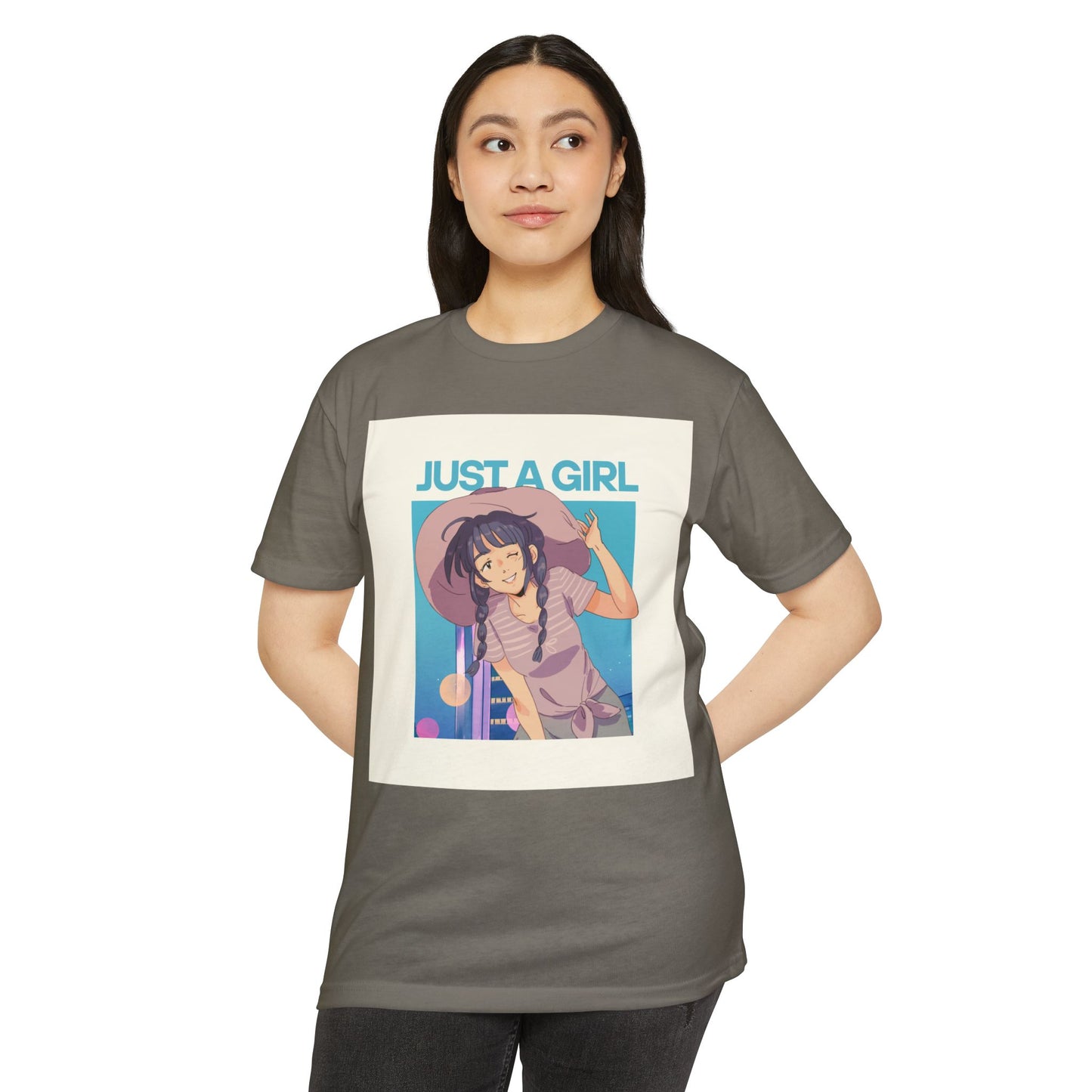 Just A Girl Graphic T-Shirt, Cute Casual Tee for Women, Summer Fashion, Anime Lover Gift, Everyday Wear