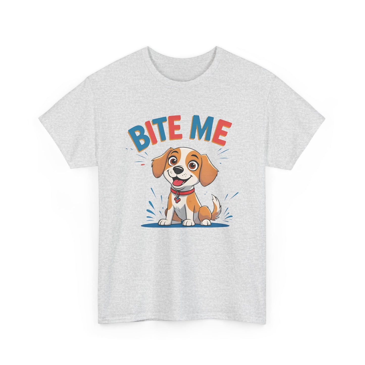 Playful Dog Lover Tee, Bite Me Unisex Cotton T-Shirt for Dog Trainers, Funny Gift for Dog Lovers, Cute Dog Apparel