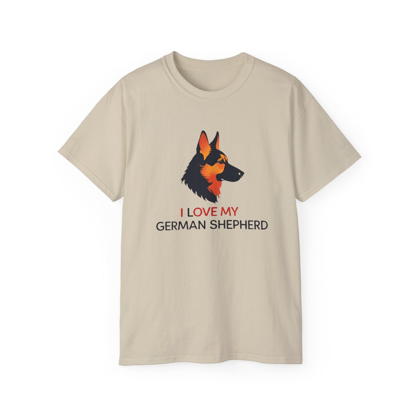 German Shepherd Lovers Unisex Ultra Cotton Tee - "I Love My German Shepherd", Dog Owner Gift, Canine Apparel, Pet Lover T-Shirt