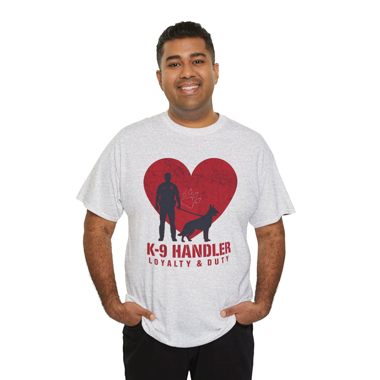 K-9 Handler Heavy Cotton Tee - Loyalty & Duty Shirt, Dog Lover Gift