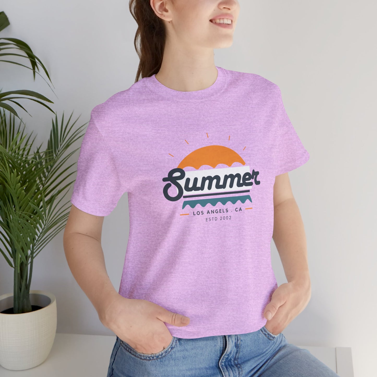Summer Vibes Unisex Jersey Short Sleeve Tee, Beach Shirt, Casual Summer Wear, Gift for Friends, Coastal Adventure Top, LA Style Tee