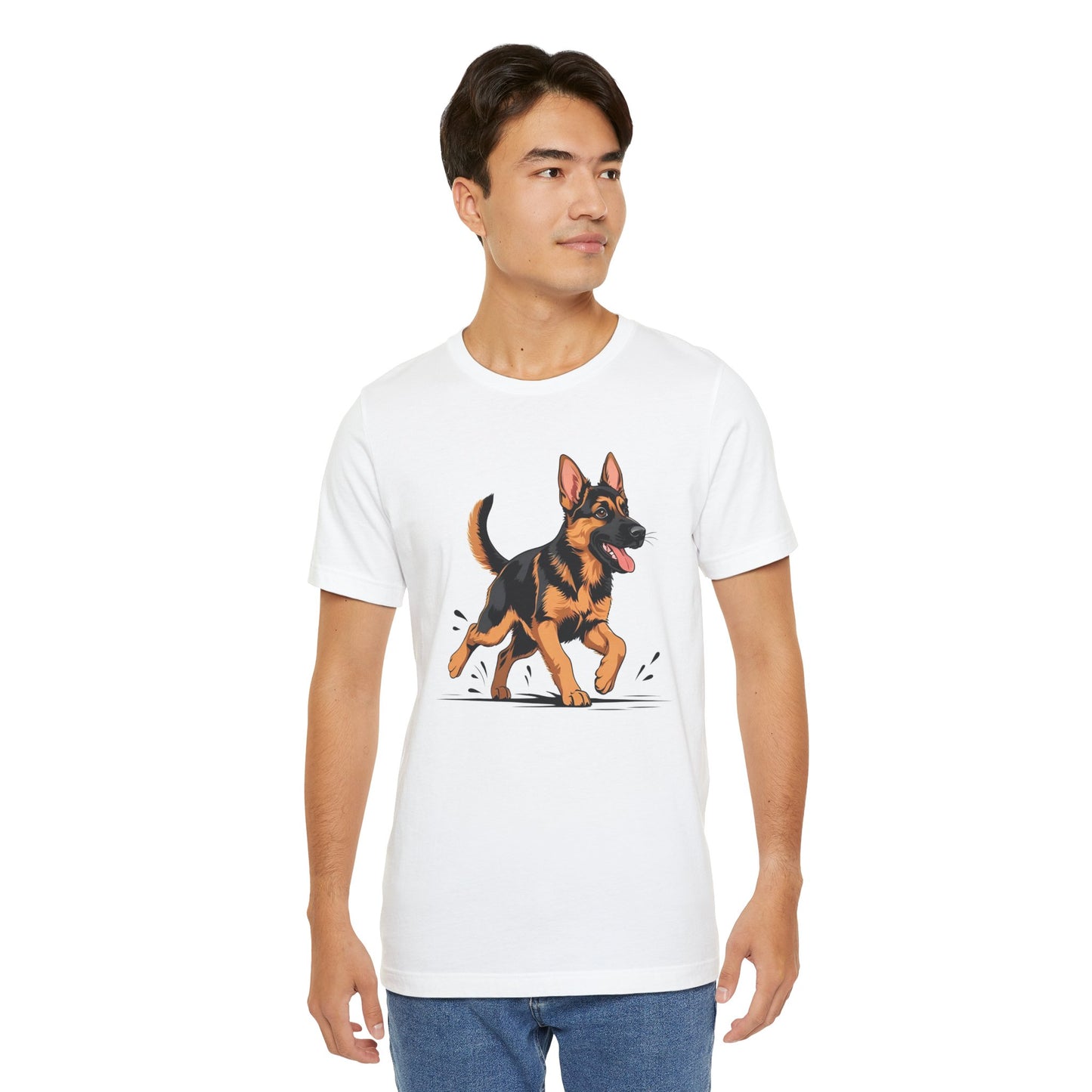 Playful German Shepherd Puppy Tee, Cute Dog Lover Gift, Pet Owner Shirt, Fun Animal Apparel, Unisex T-Shirt for Dog Enthusiasts