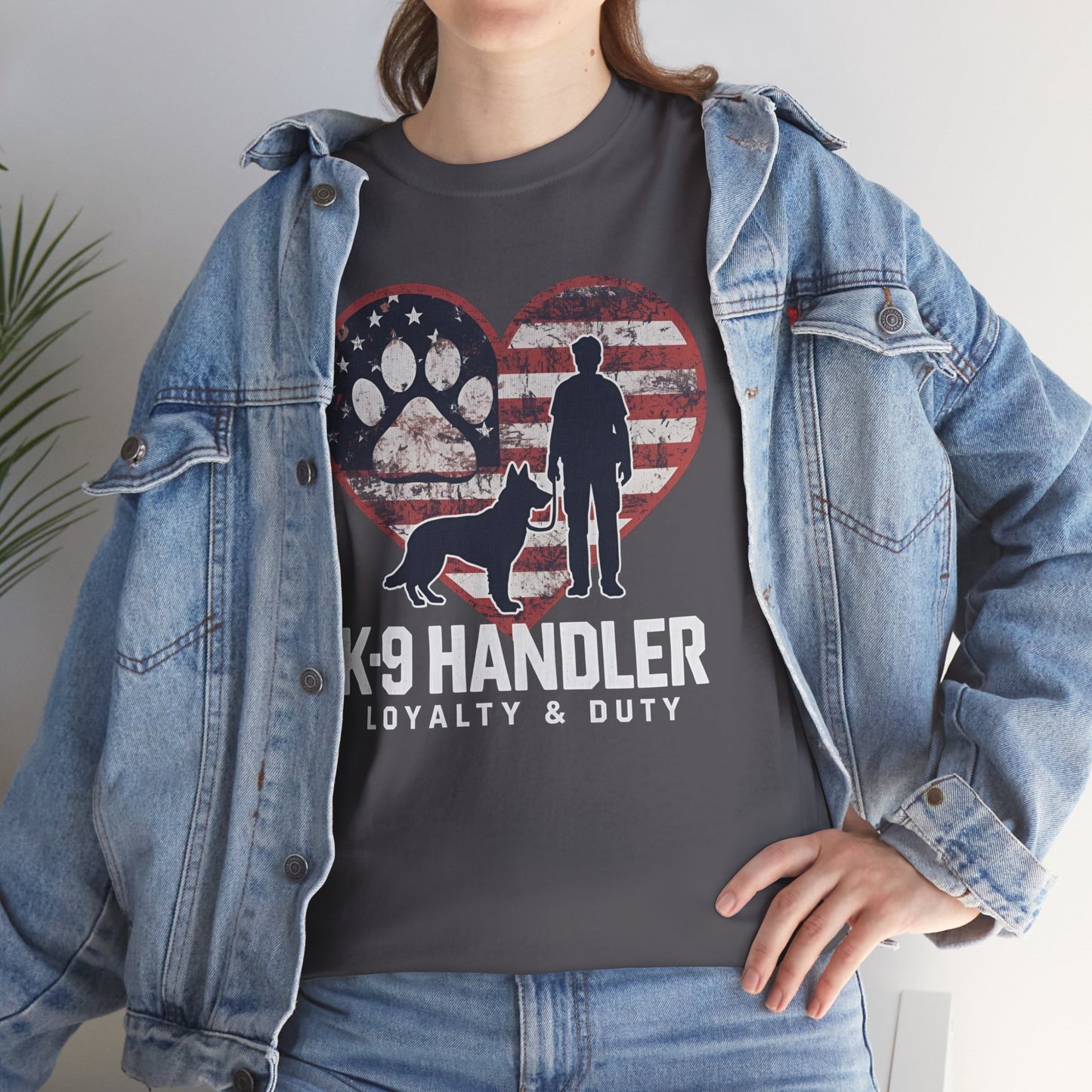 K-9 Handler Heart Tee | Loyalty & Duty T-Shirt | Dog Lover Gift, Police Support Shirt