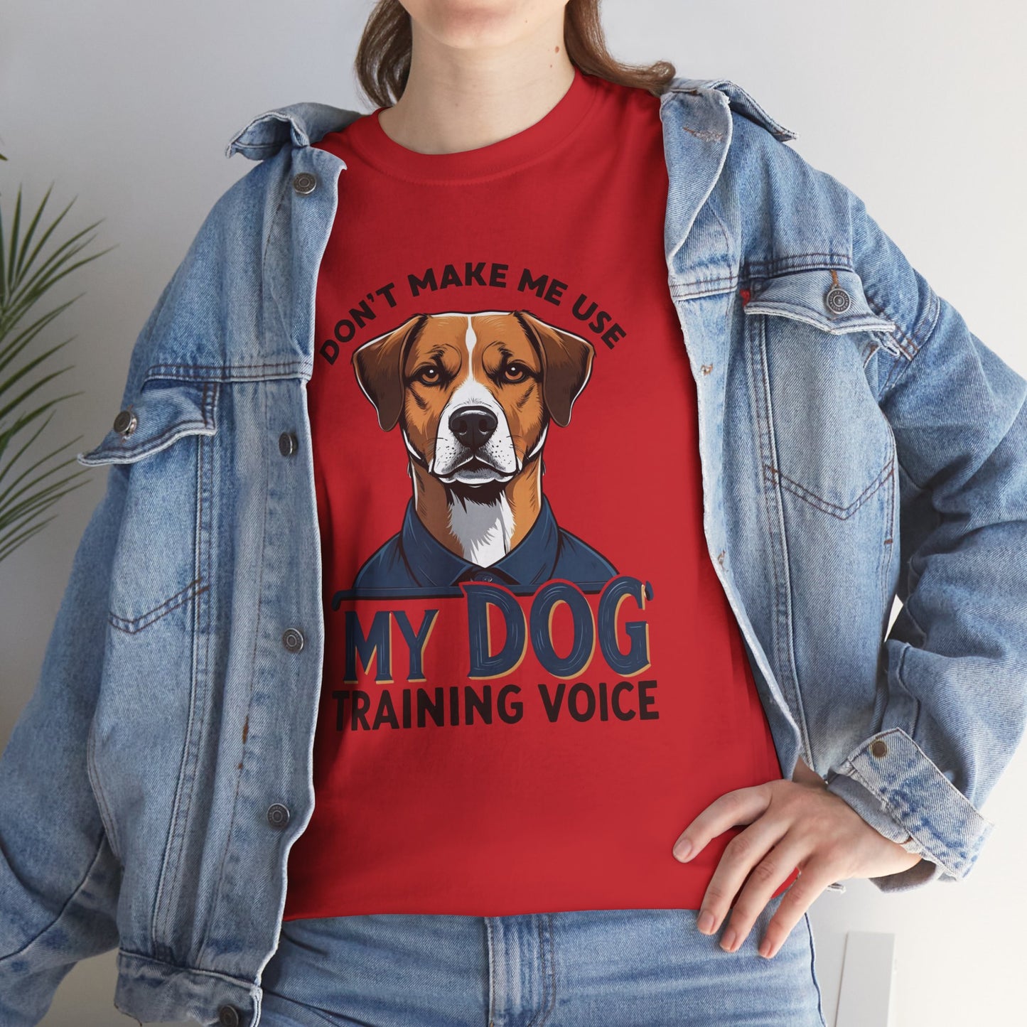 Dog Training T-Shirt - Don't Make Me Use My Dog Training Voice | Perfect Gift for Dog Owners, Casual Wear, Funny Dog Humor Shirt, Pet Training Apparel