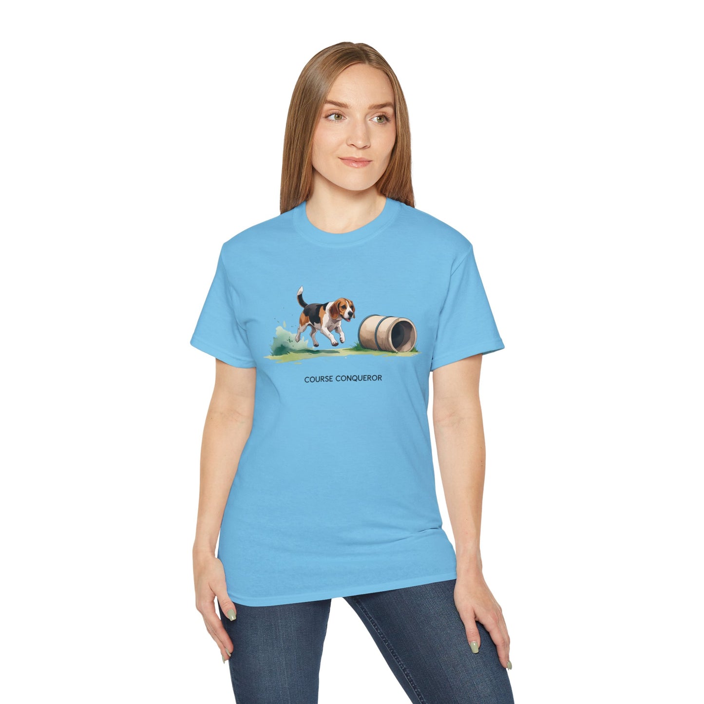Dog Agility Tee - Course Conqueror | Beagle Graphic T-Shirt, Pet Enthusiast Gift, Animal Lover Apparel, Wearable Art for Dog Lovers