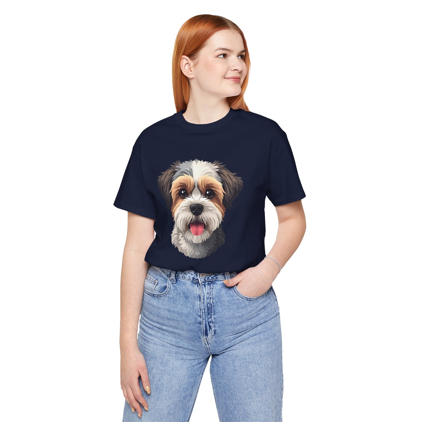 Unisex Dog Lover T-Shirt Featuring a 3D Design of Cute Fluffy Bichon Frise Mix | Gift for Dog Owners