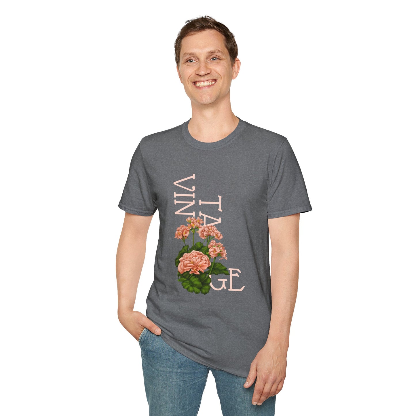 Vintage Floral Graphic Tee, Retro Flower Shirt, Unisex Casual T-Shirt, Gift for Plant Lovers, Summer Fashion