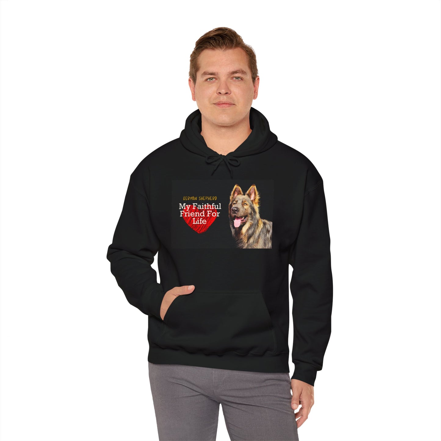 Unisex Dog Lover Hoodie With Old-fashioned German Shepherd and Quote My Faithful Friend For Life