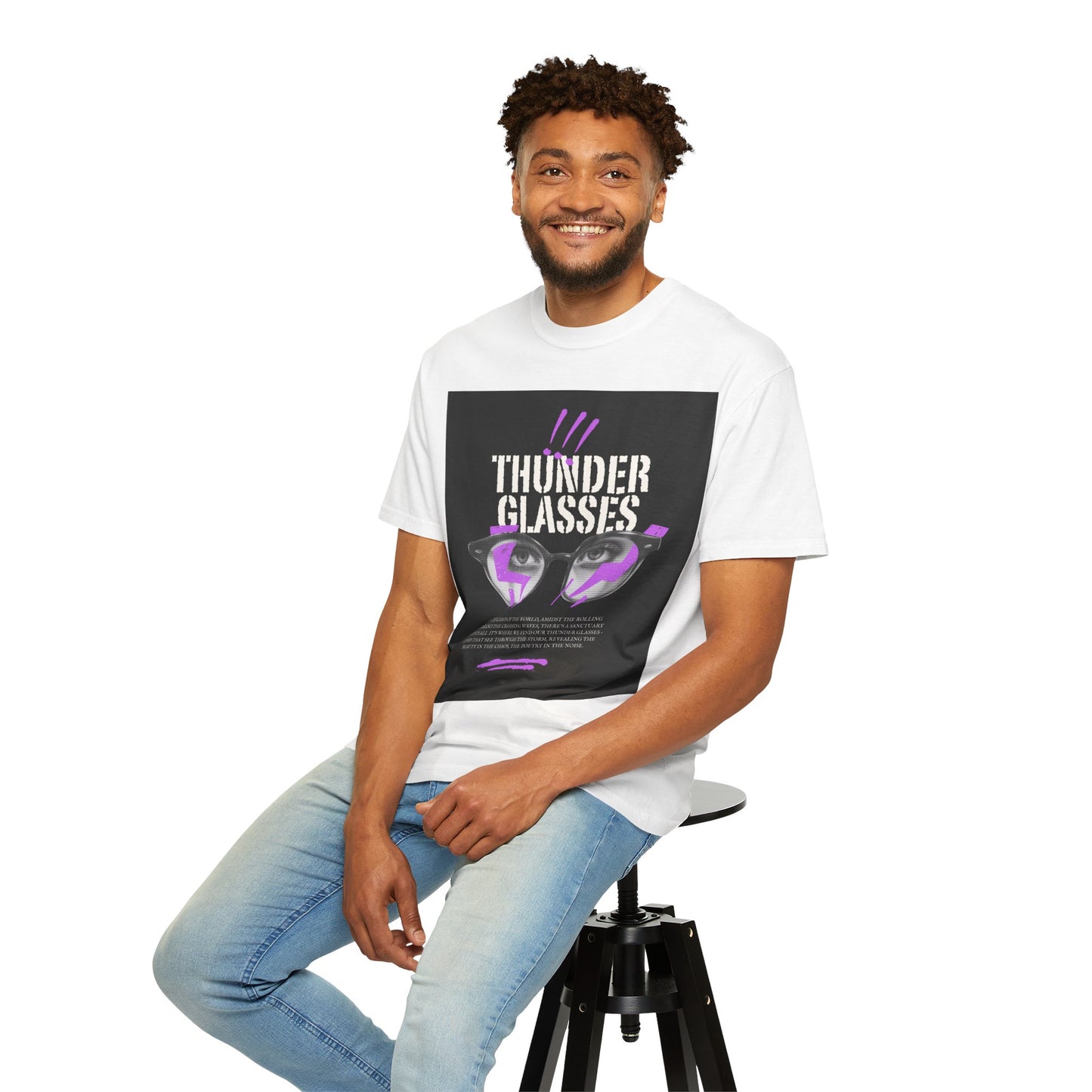 Thunder Glasses Unisex T-Shirt | Retro Graphic Tee for Music Lovers, Gift for Birthdays, Festivals, Unisex Style, Casual Wear