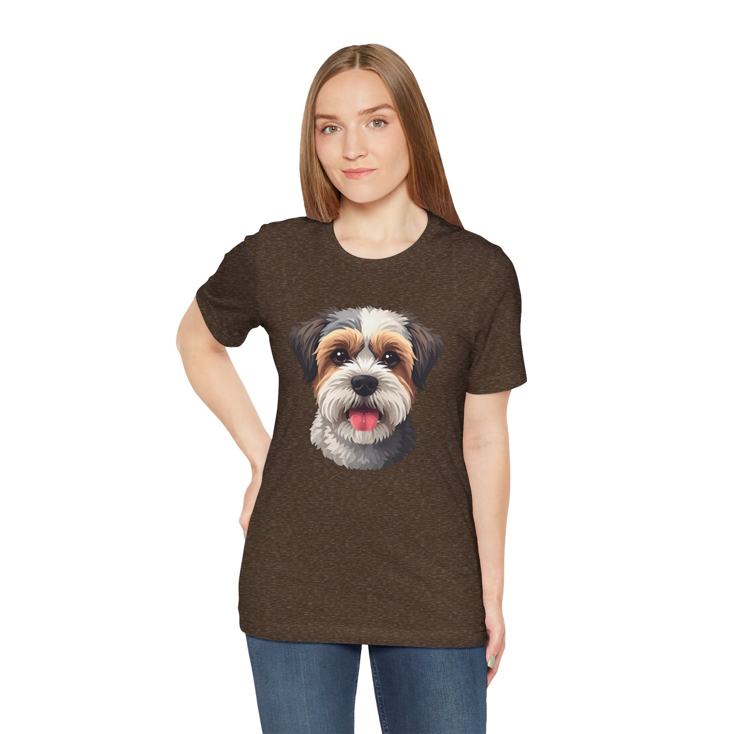 Unisex Dog Lover T-Shirt Featuring a 3D Design of Cute Fluffy Bichon Frise Mix | Gift for Dog Owners