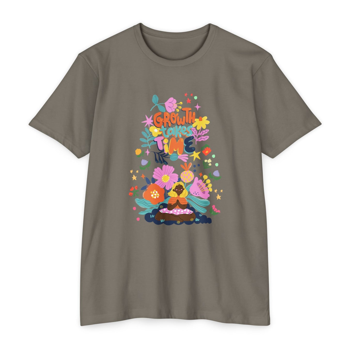 Growth Takes Time Floral Unisex T-Shirt, Spring Tee, Inspirational T-Shirt, Casual Wear, Unique Gift Idea