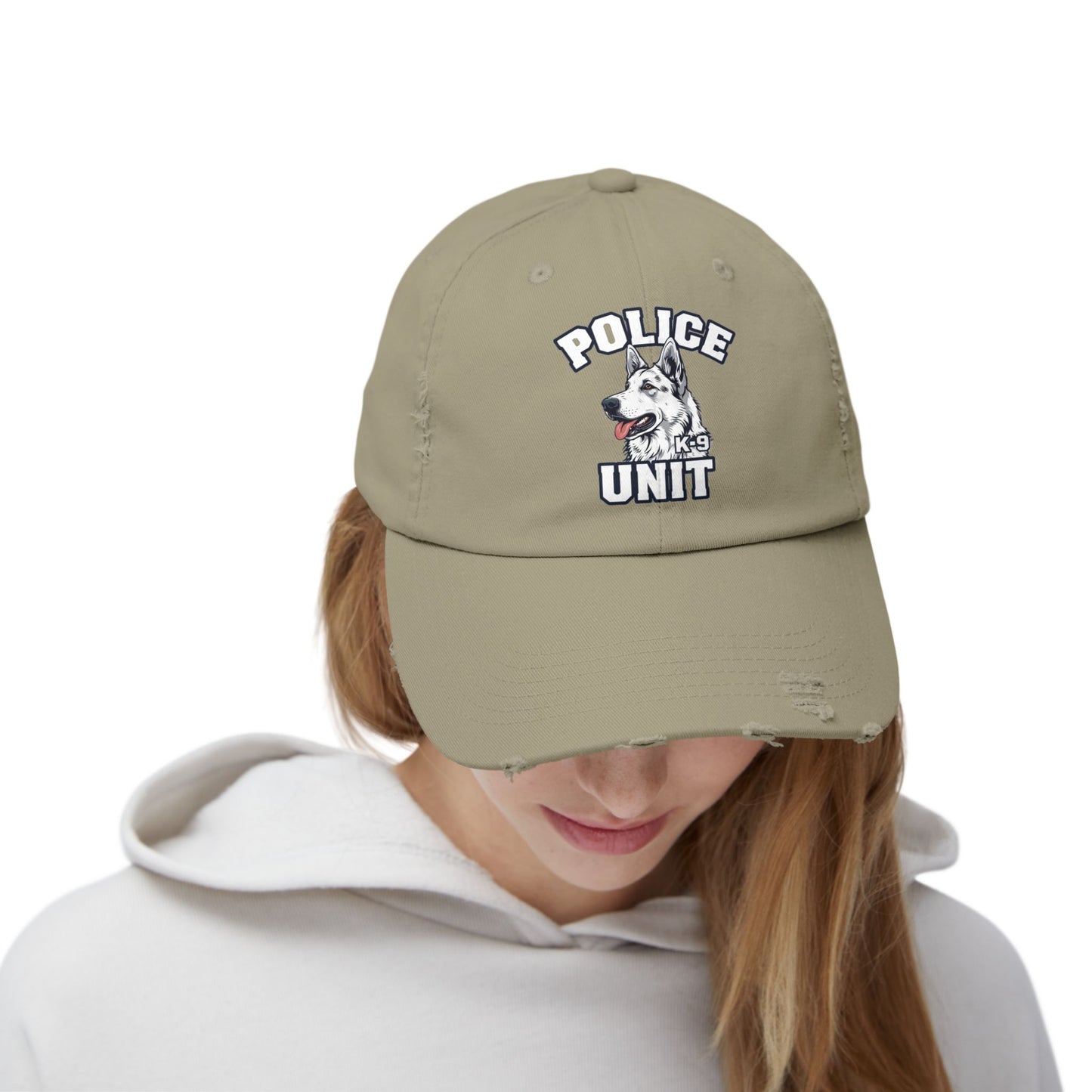 German Shepherd K-9 Police Unit Distressed Cap | Unisex Vintage Hat for Dog Lovers & Police Supporters
