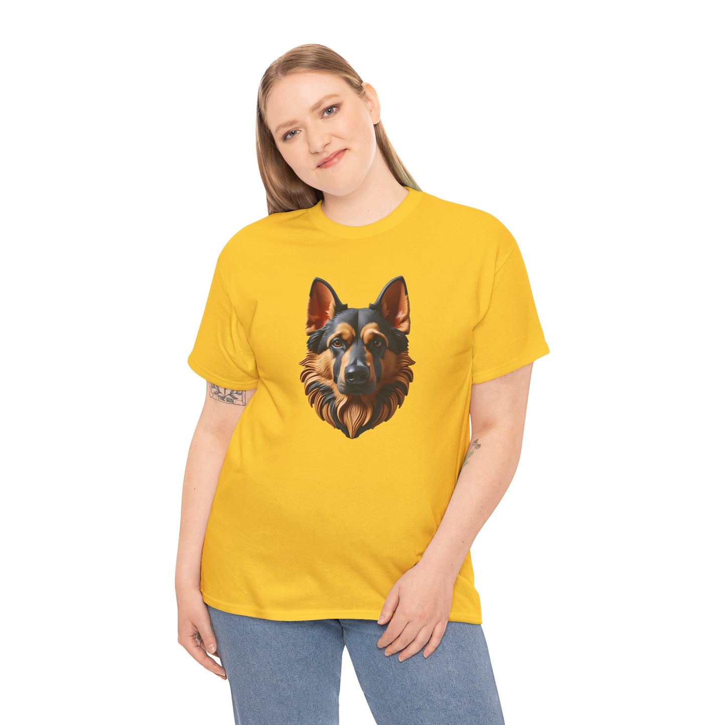 German Shepherd Lover Tee With 3D Design, Unisex Cotton Shirt, Dog T-Shirt, Pet Lovers Gift, Animal Enthusiast Apparel