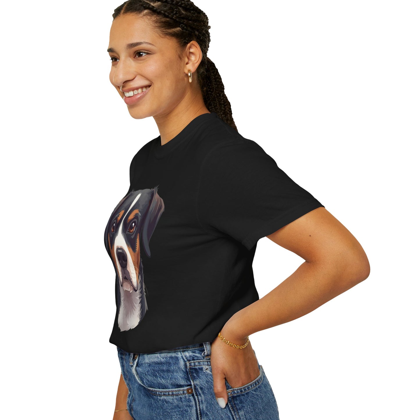 Unisex Tricolor Dog's 3D Design T-Shirt, Gift for Dog Owners, Animal Lover Apparel