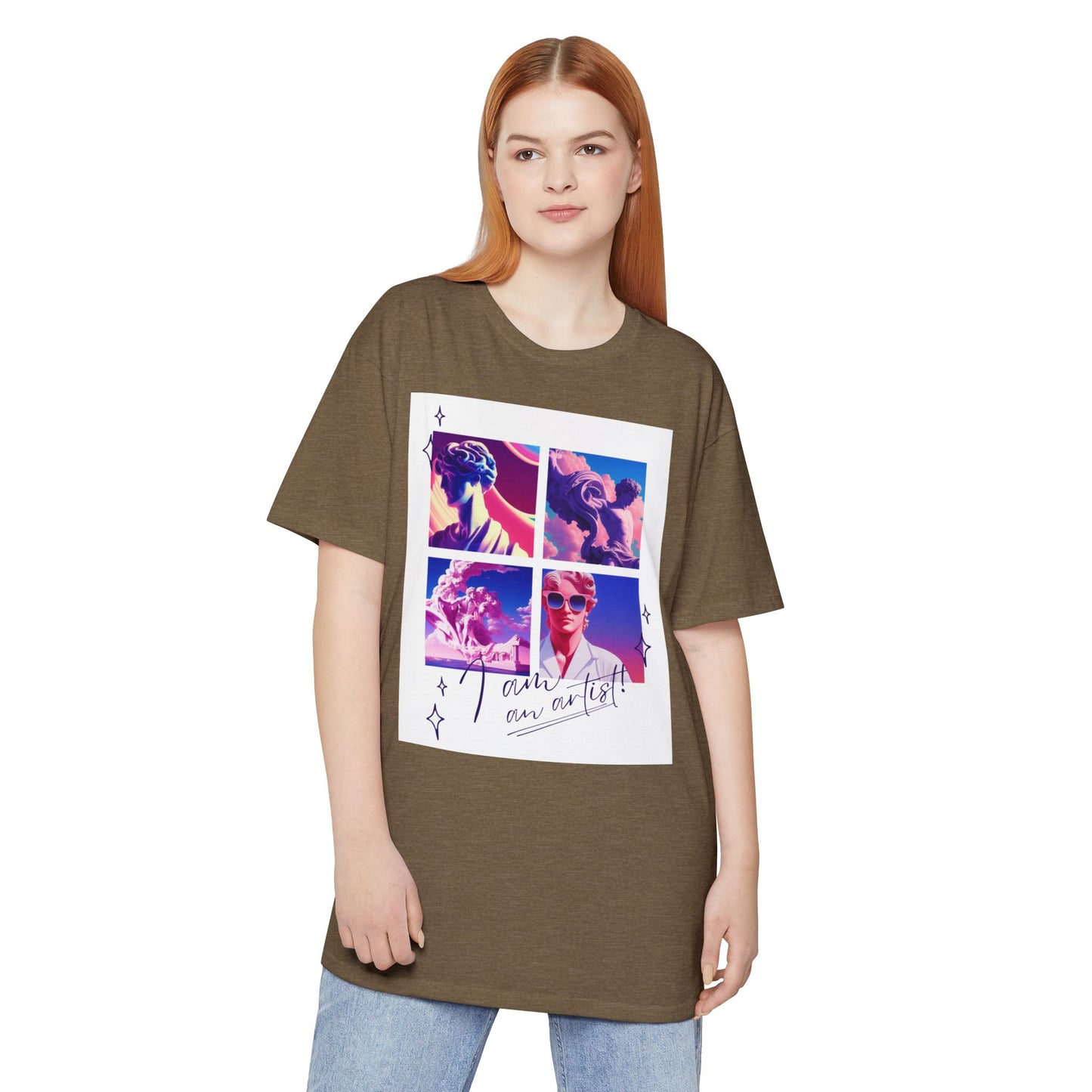 Urban Graphic Tee with Artistic Collage Design, Streetwear Fashion, Unisex Apparel, Casual Wear, Gift for Art Lovers