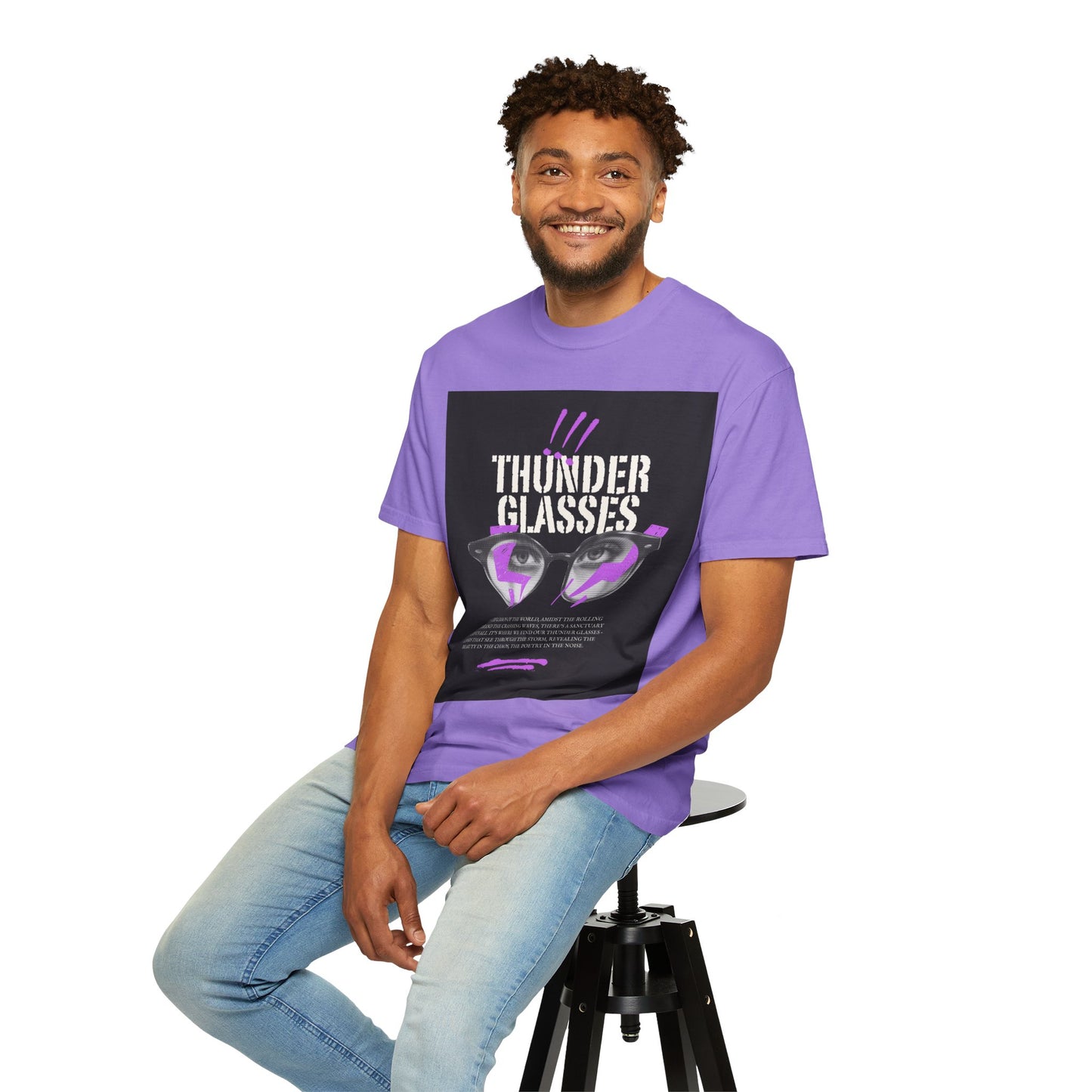 Thunder Glasses Unisex T-Shirt | Retro Graphic Tee for Music Lovers, Gift for Birthdays, Festivals, Unisex Style, Casual Wear