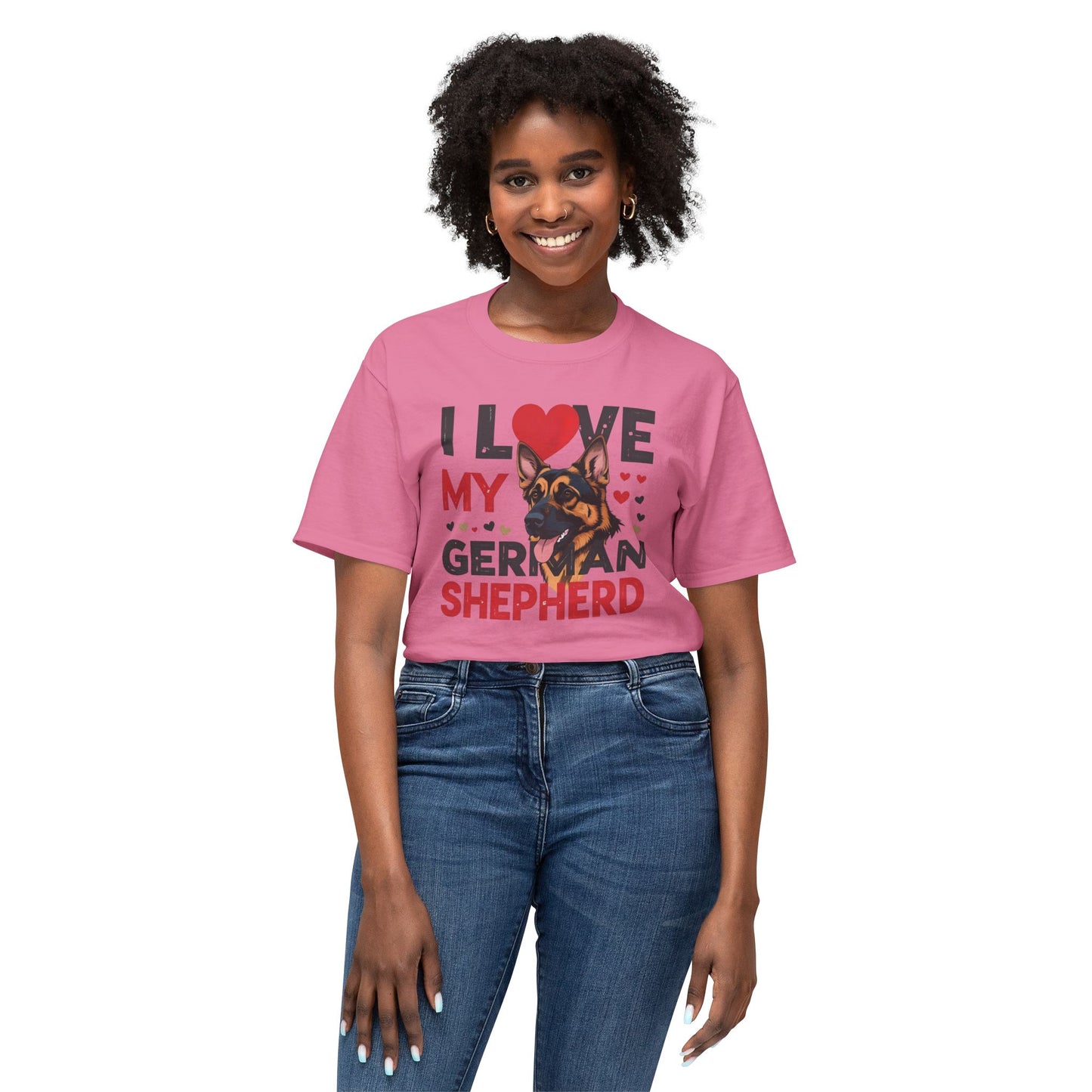 I Love My German Shepherd T-Shirt, Cute Dog Lover Gift, Pet Parent Apparel, Dog Adoption Celebration, Canine Lover's Tee