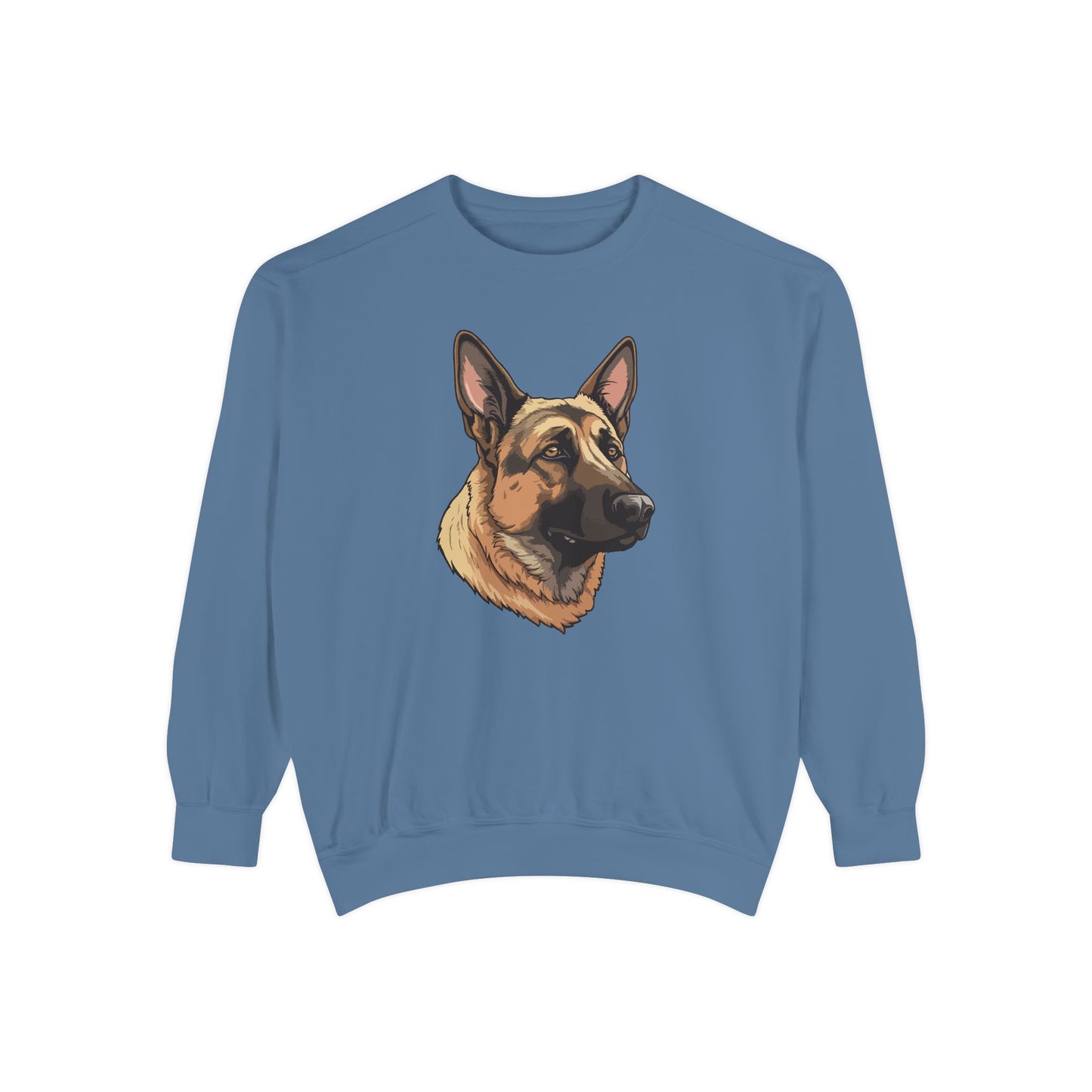 Unisex Dog Lover Sweatshirt With a Close Up Graphic of Serious German Shepherd