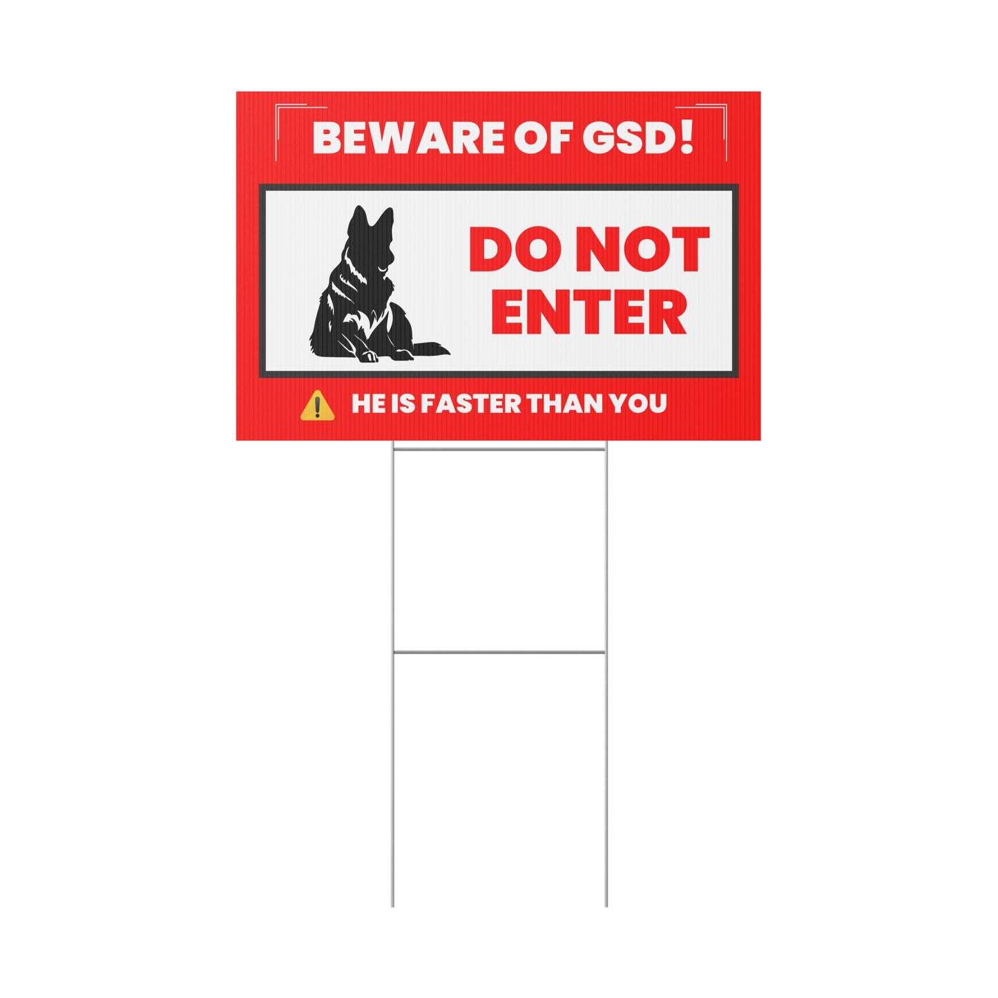 Beware of GSD Plastic Yard Sign - Do Not Enter - Home Security