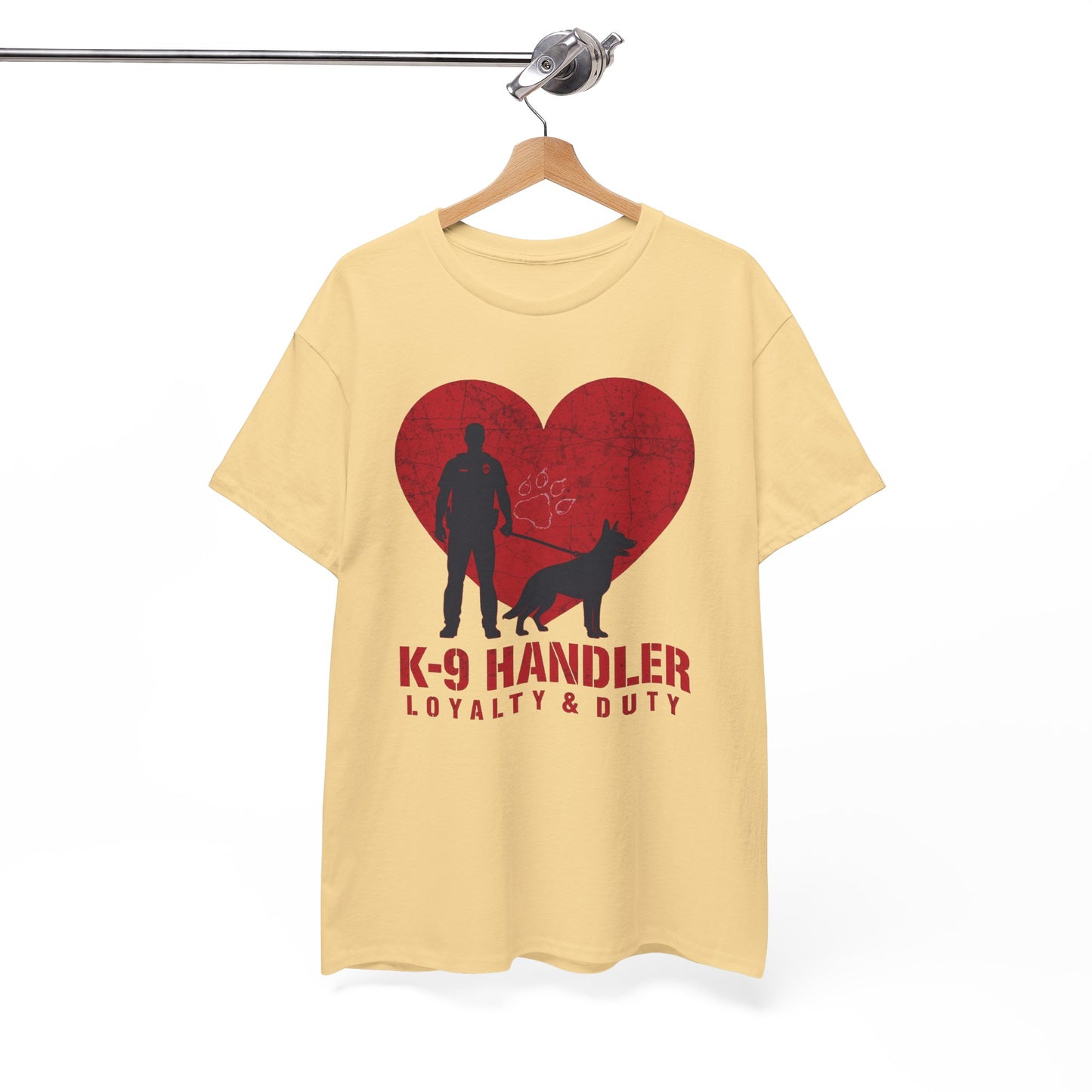 K-9 Handler Heavy Cotton Tee - Loyalty & Duty Shirt, Dog Lover Gift