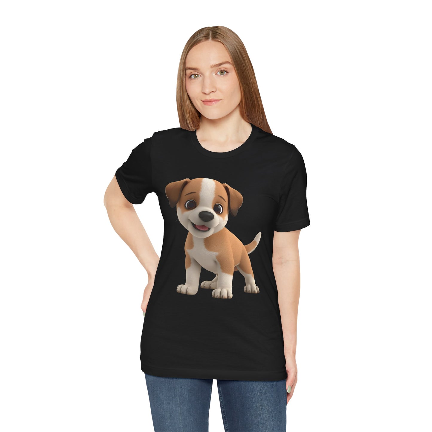 Cute Dog 3D Graphic Tee, Fun Animal Shirt, Dog Lover Gift, Playful Fashion Statement