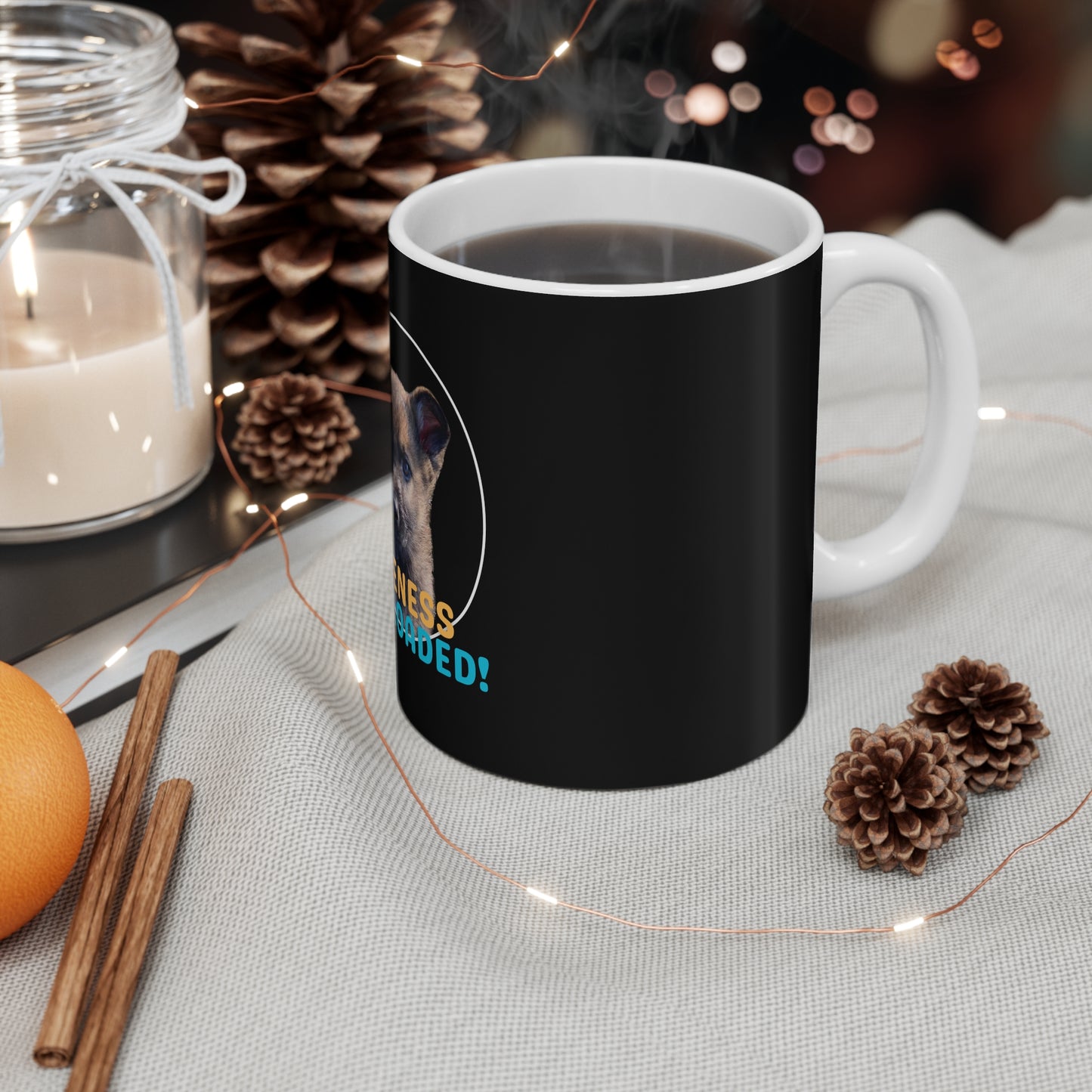 Dog Lover 11oz Mug With a Sable German Shepherd Puppy and Caption Cuteness Overloaded