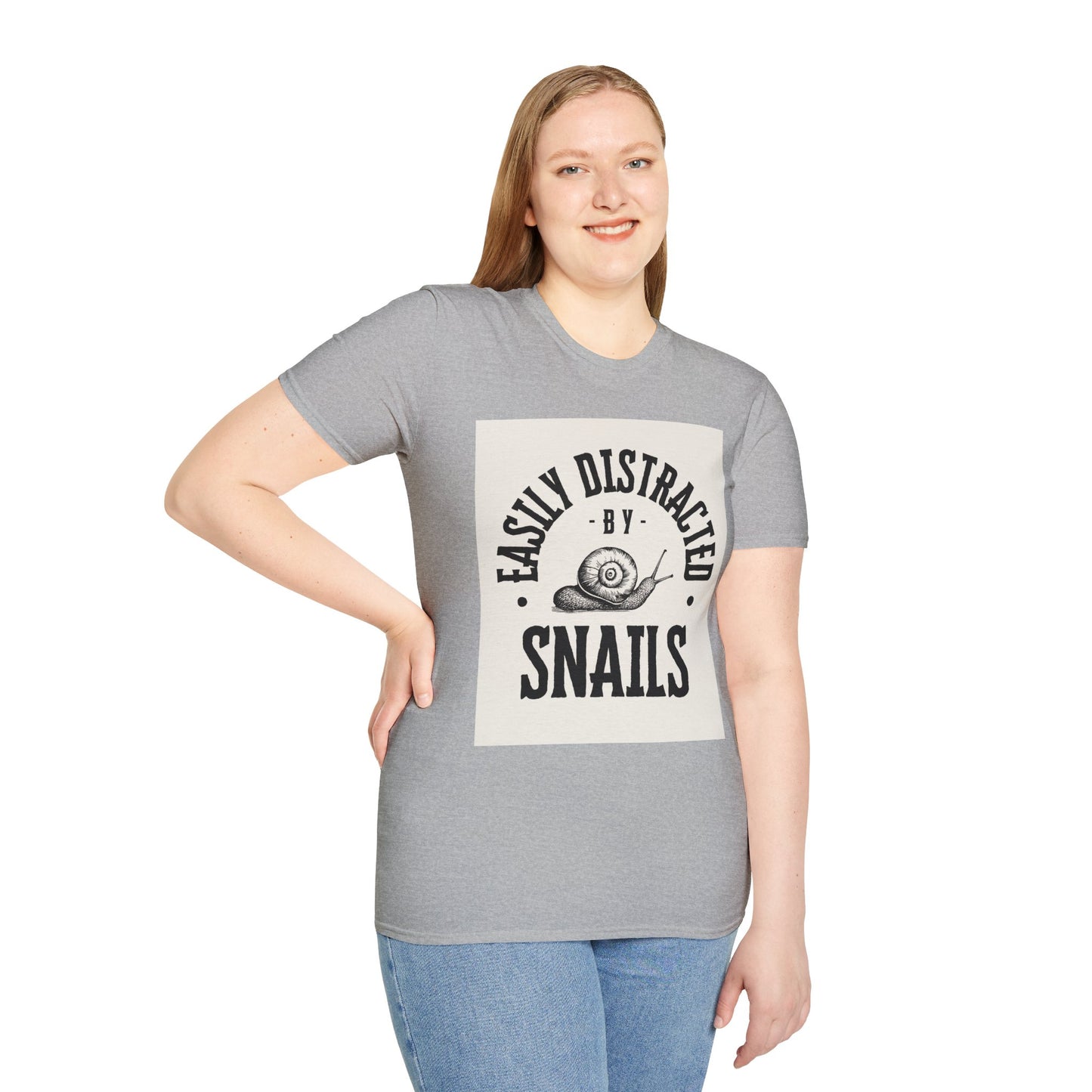 Easily Distracted by Snails Vintage T-Shirt, Funny Snail Tee, Gift for Nature Lovers, Humorous Graphic Shirt, Cute Casual Wear