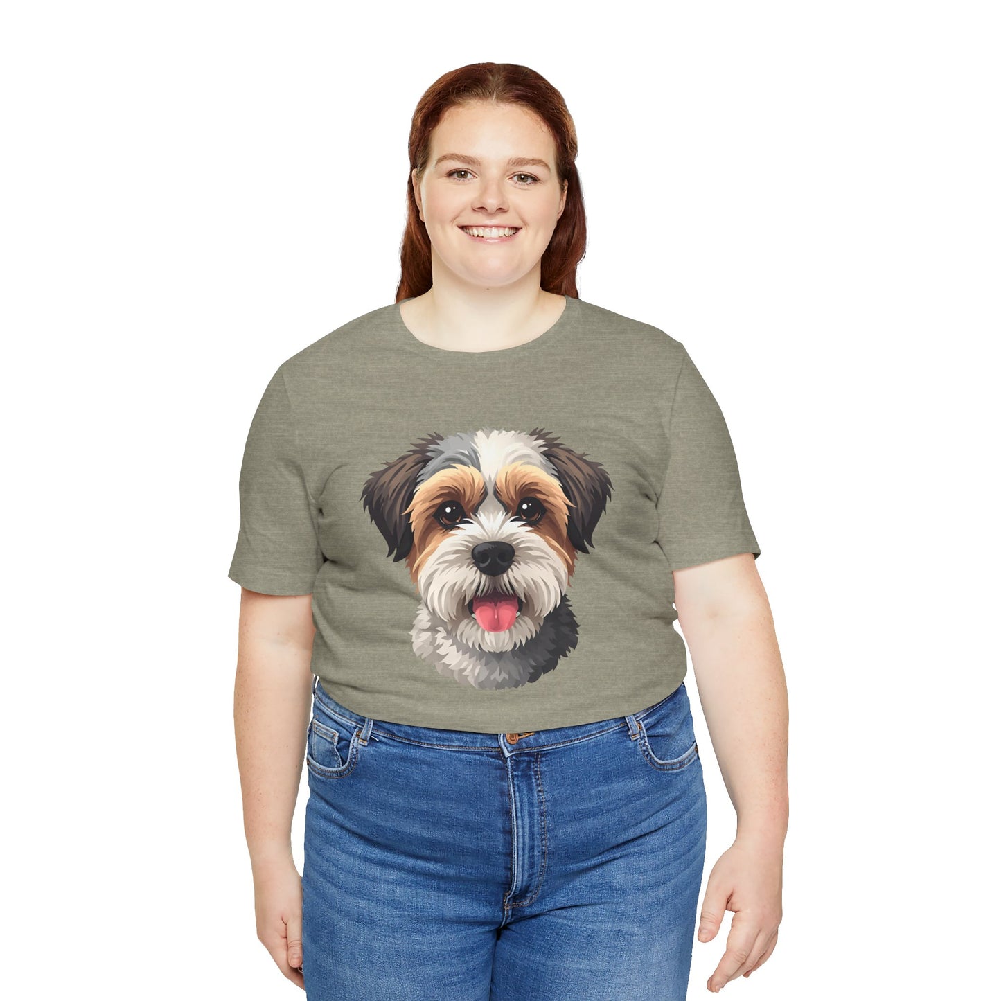 Unisex Dog Lover T-Shirt Featuring a 3D Design of Cute Fluffy Bichon Frise Mix | Gift for Dog Owners