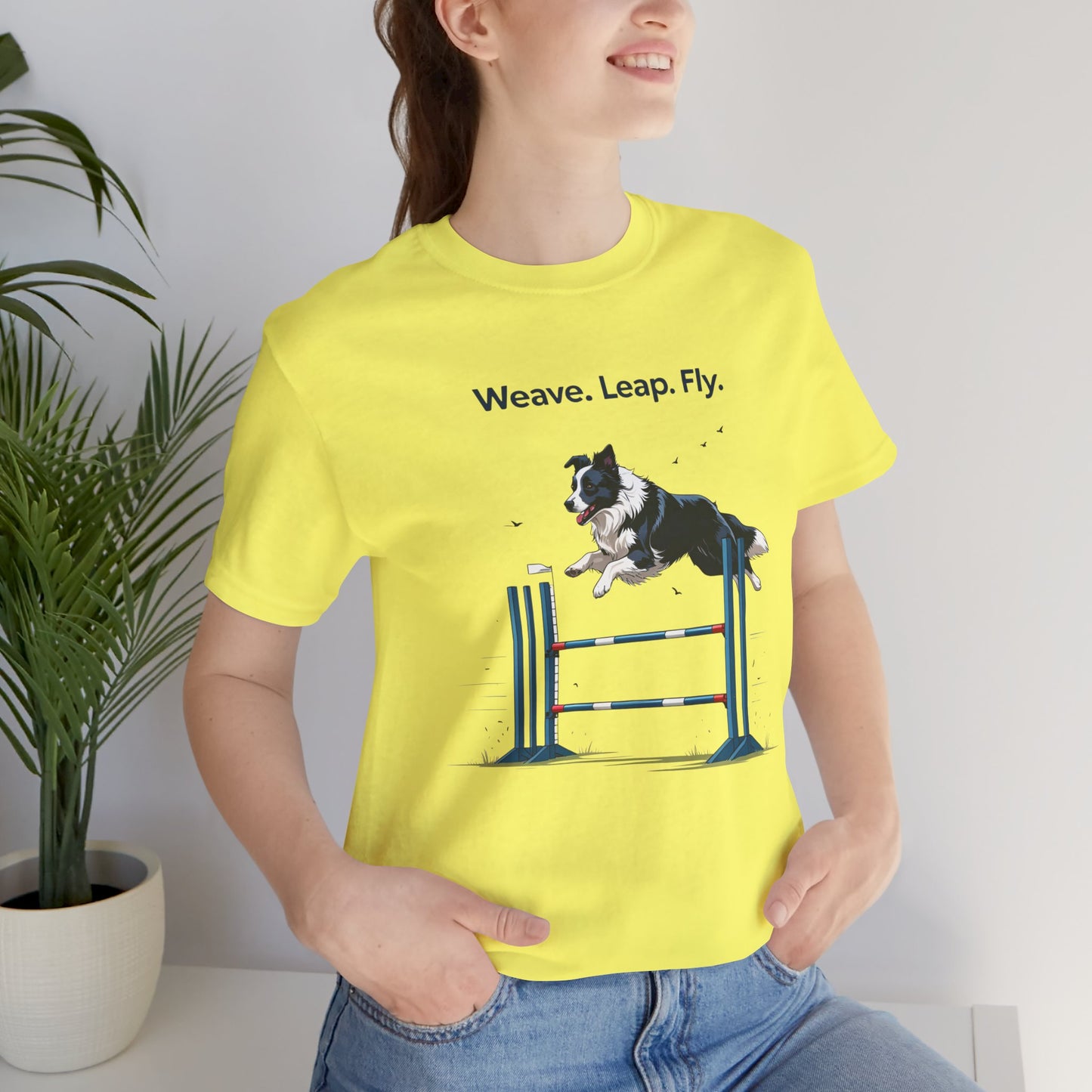 Dog Agility Spirit T-Shirt, Weave Leap Fly Tee, Gifts for Dog Lovers, Pet Enthusiasts, Animal Lovers T-Shirt, Casual Wear, Dog Show Gear