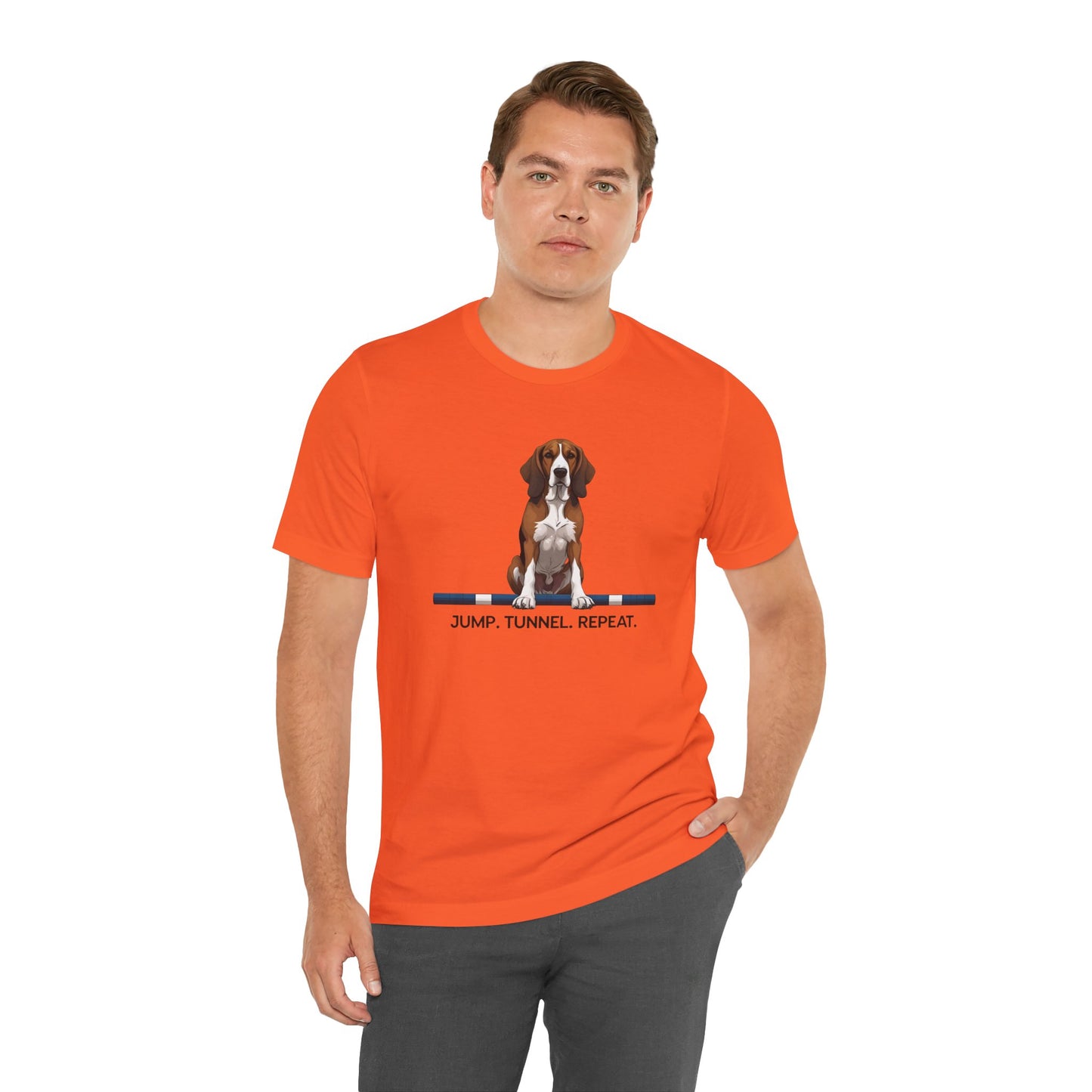 Dog Agility Tee, Fun Pet Lover Shirt, Jump Tunnel Repeat T-Shirt, Dog Enthusiast Apparel, Gift for Dog Owners