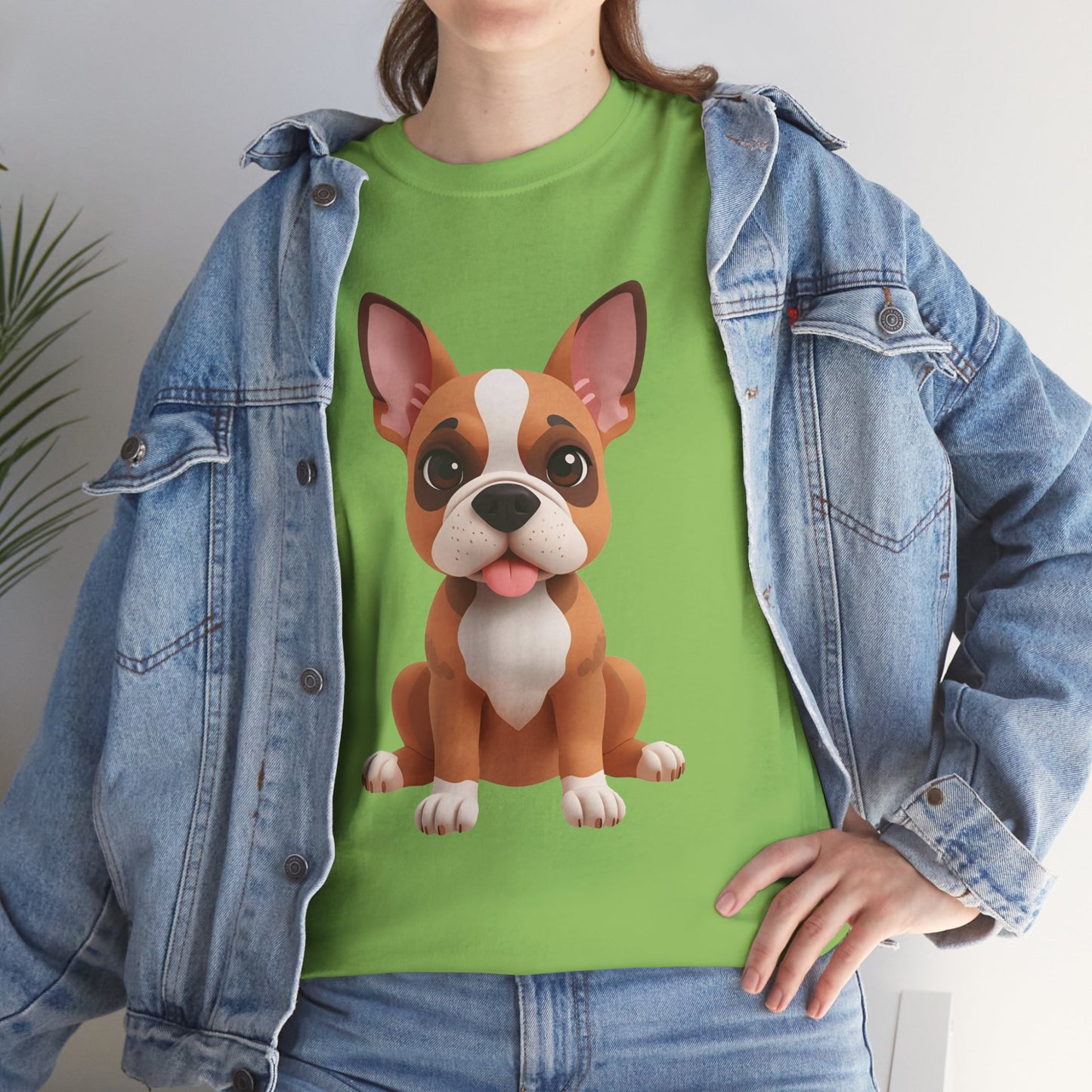 Cute 3D French Bulldog T-Shirt Unisex Heavy Cotton Tee, Dog Lover Gift