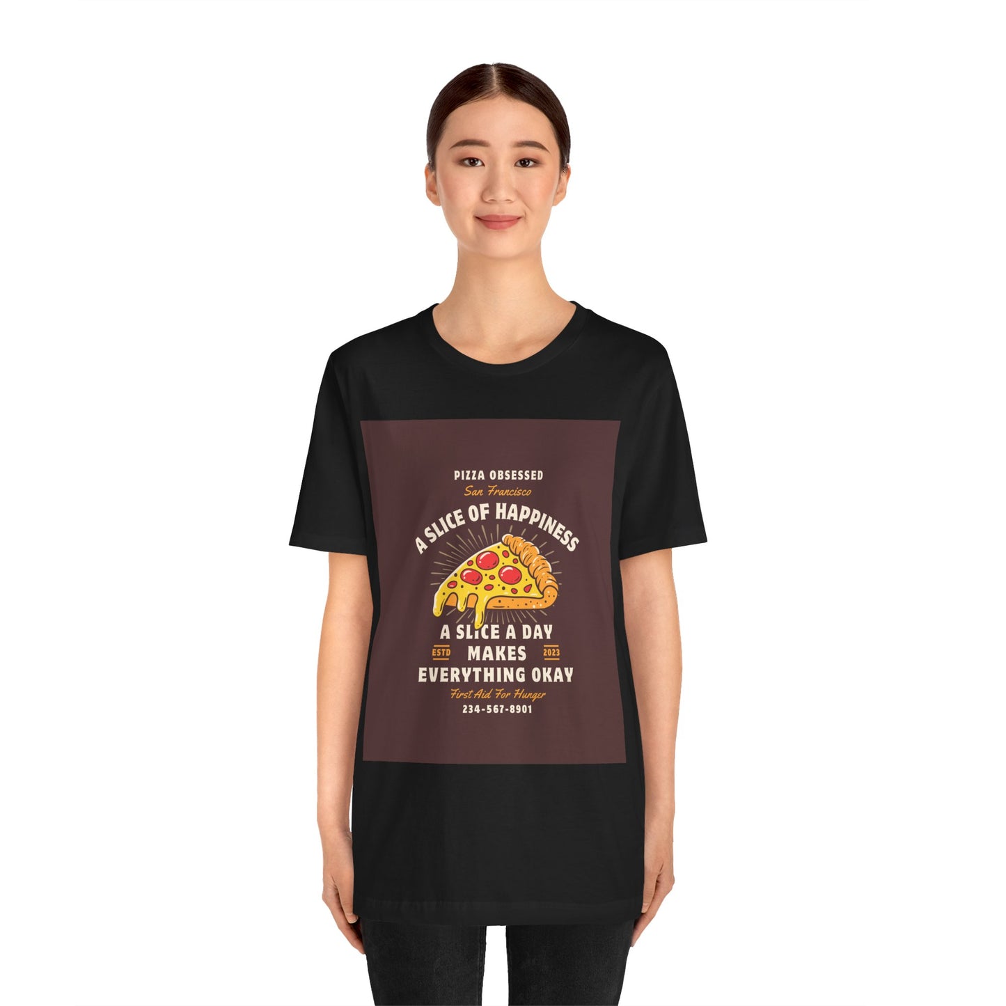 Pizza Lover's Happiness Tee, Fun Unisex T-Shirt, Casual Wear, Gift for Foodies, Pizza Party Attire, Comfortable Daily Shirt
