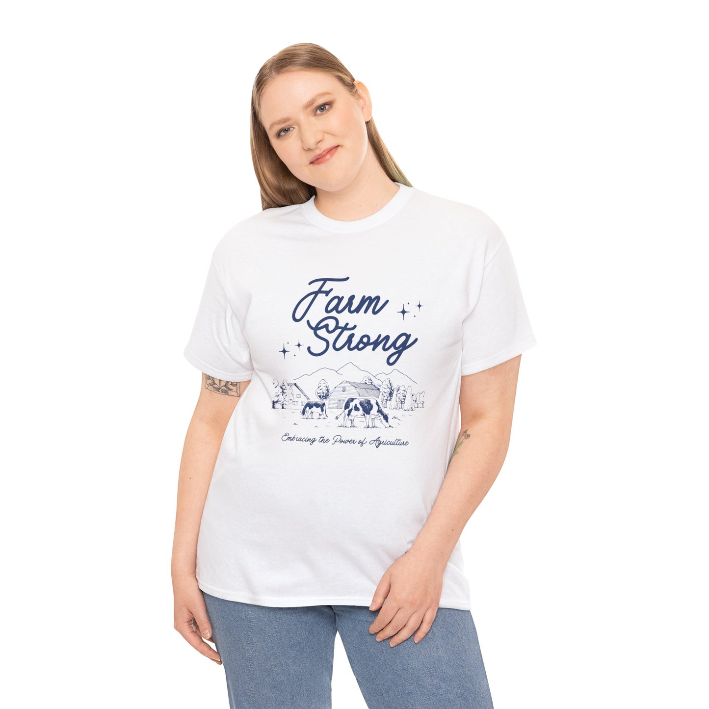Farm Strong Unisex Cotton Tee - Embracing the Power of Agriculture, Motivational Shirt, Inspirational Tee