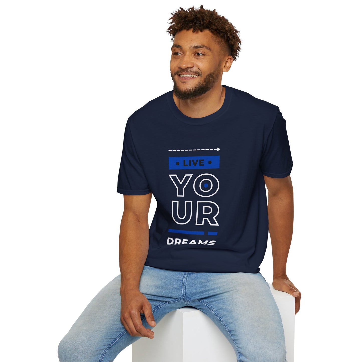 Live Your Dreams Unisex Softstyle T-Shirt, Inspirational Tee, Motivational Gift, Casual Wear, Daily Reminder, Empowerment Top