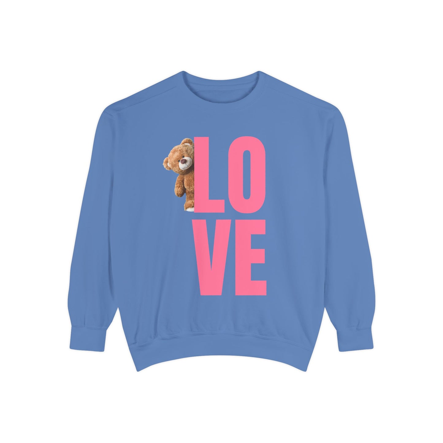 Unisex Valentine's Day Sweatshirt With Cute Brown Behind the Letter L