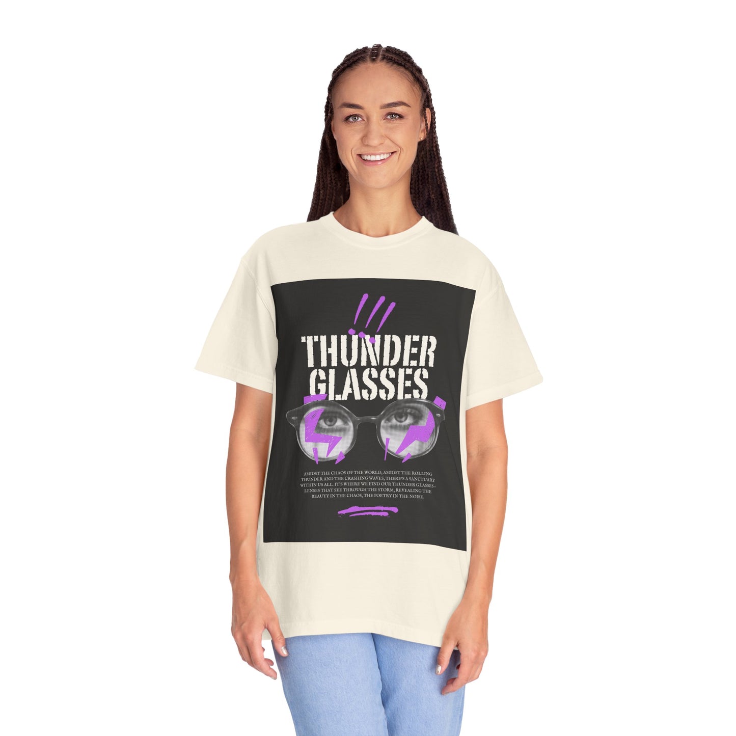 Thunder Glasses Unisex T-Shirt | Retro Graphic Tee for Music Lovers, Gift for Birthdays, Festivals, Unisex Style, Casual Wear