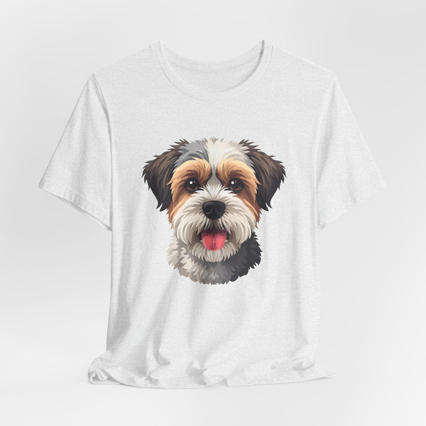 Unisex Dog Lover T-Shirt Featuring a 3D Design of Cute Fluffy Bichon Frise Mix | Gift for Dog Owners