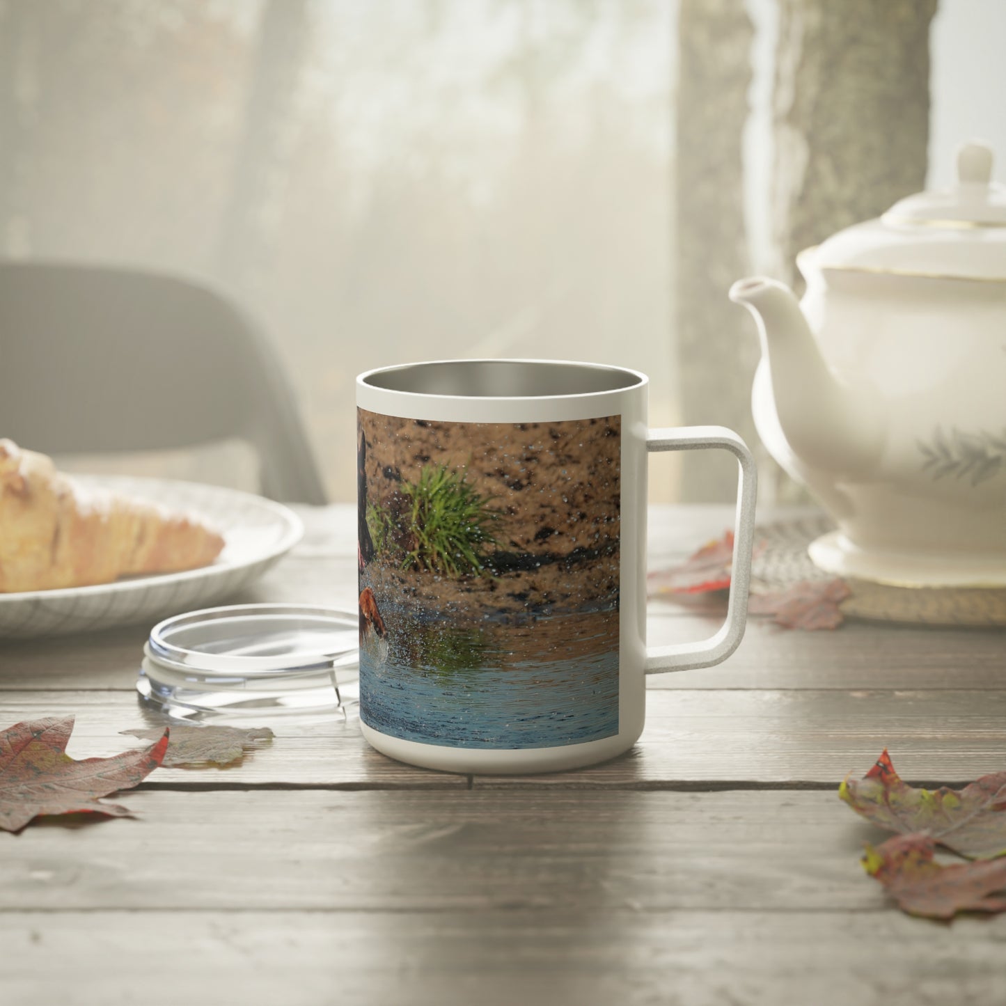 Insulated Stainless Steel Dog Lover Coffee Mug - German Shepherd Adventure Design