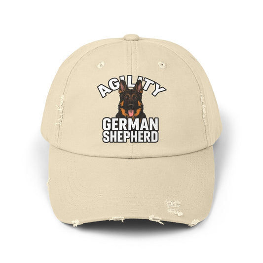 German Shepherd Agility Cap, Distressed Unisex Baseball Hat, Dog Lover Gift, Pet Training Accessory, Outdoor Sports Apparel