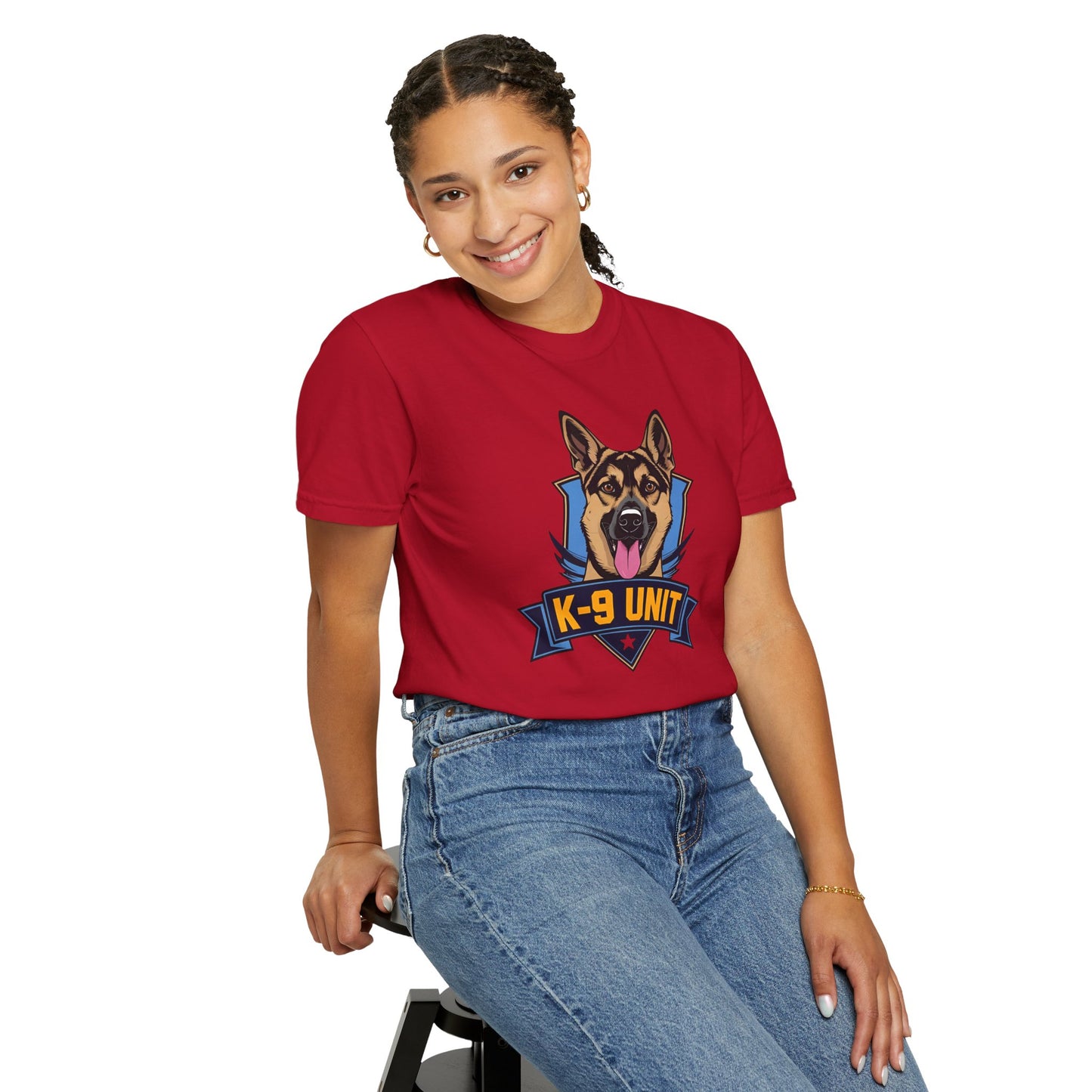 K-9 Unit Unisex Garment-Dyed T-shirt for Dog Lovers, Pet Owner Gift, Casual Wear