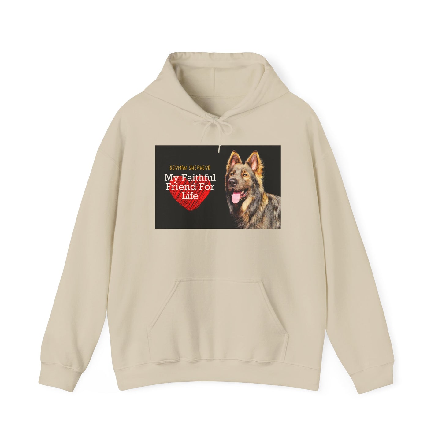 Unisex Dog Lover Hoodie With Old-fashioned German Shepherd and Quote My Faithful Friend For Life
