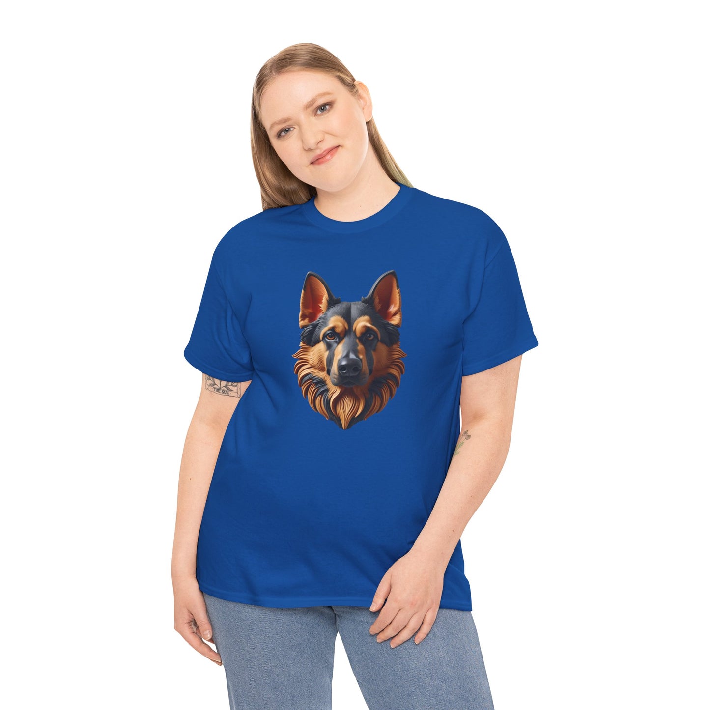 German Shepherd Lover Tee With 3D Design, Unisex Cotton Shirt, Dog T-Shirt, Pet Lovers Gift, Animal Enthusiast Apparel